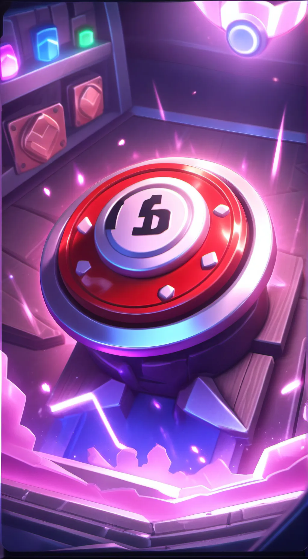 ai character: Big red button background