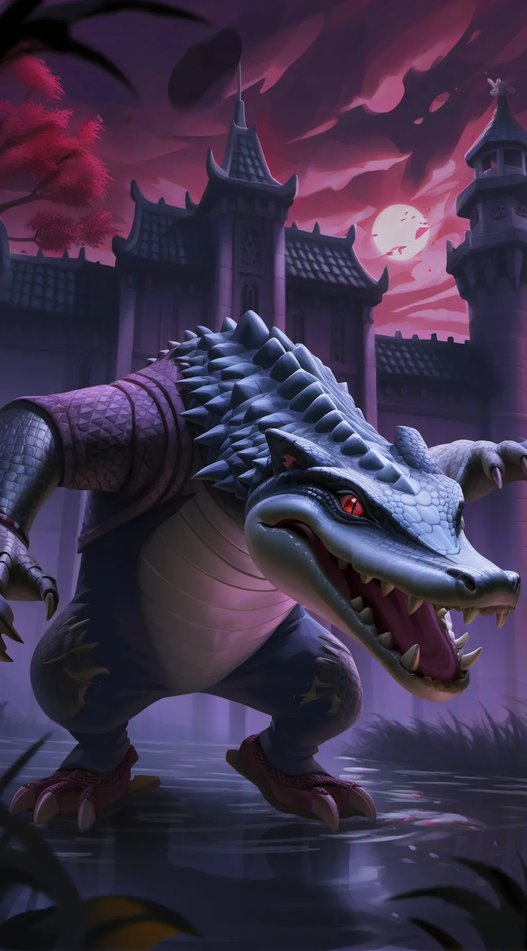 ai character: weak alligator background