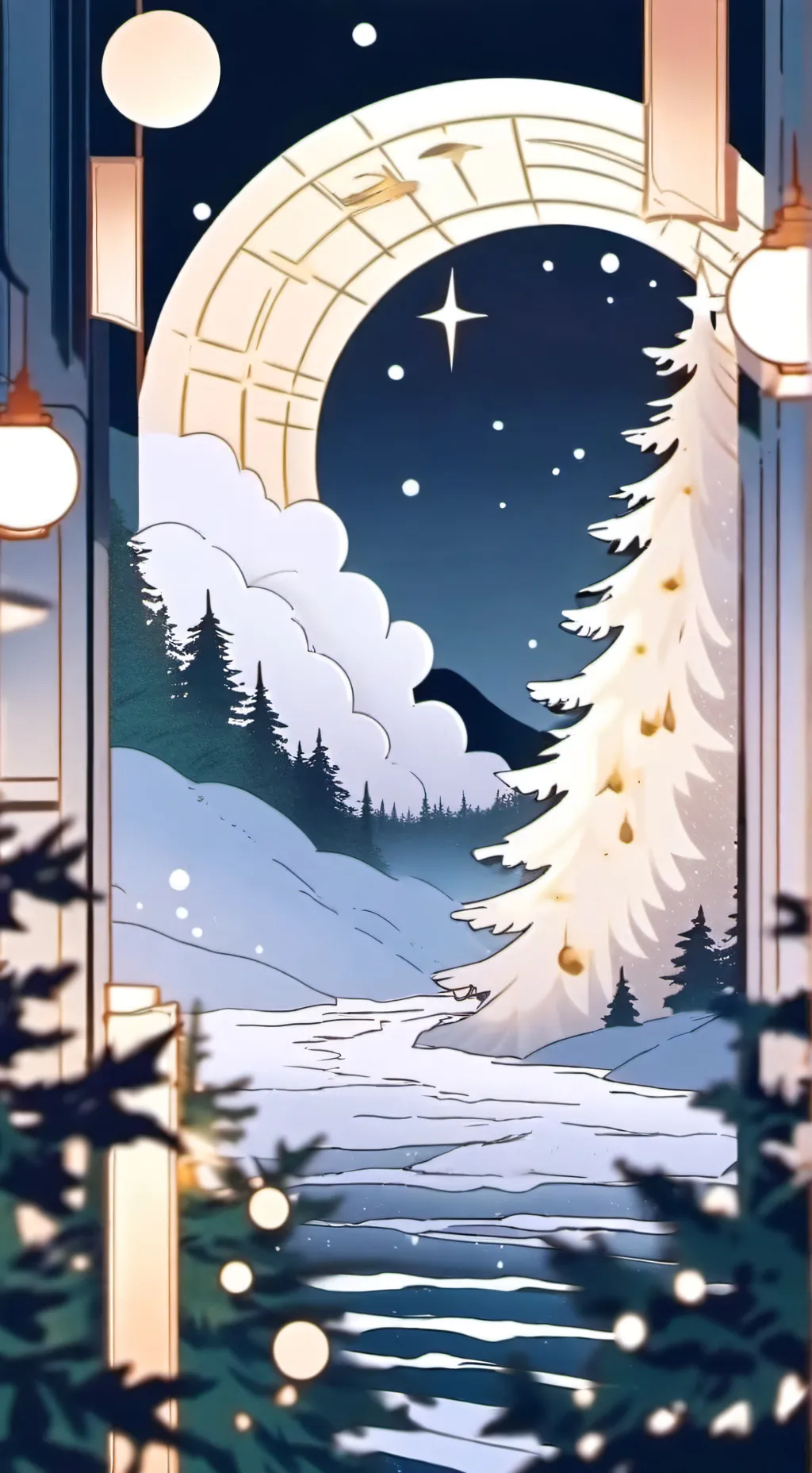 ai character: mha christmas  background