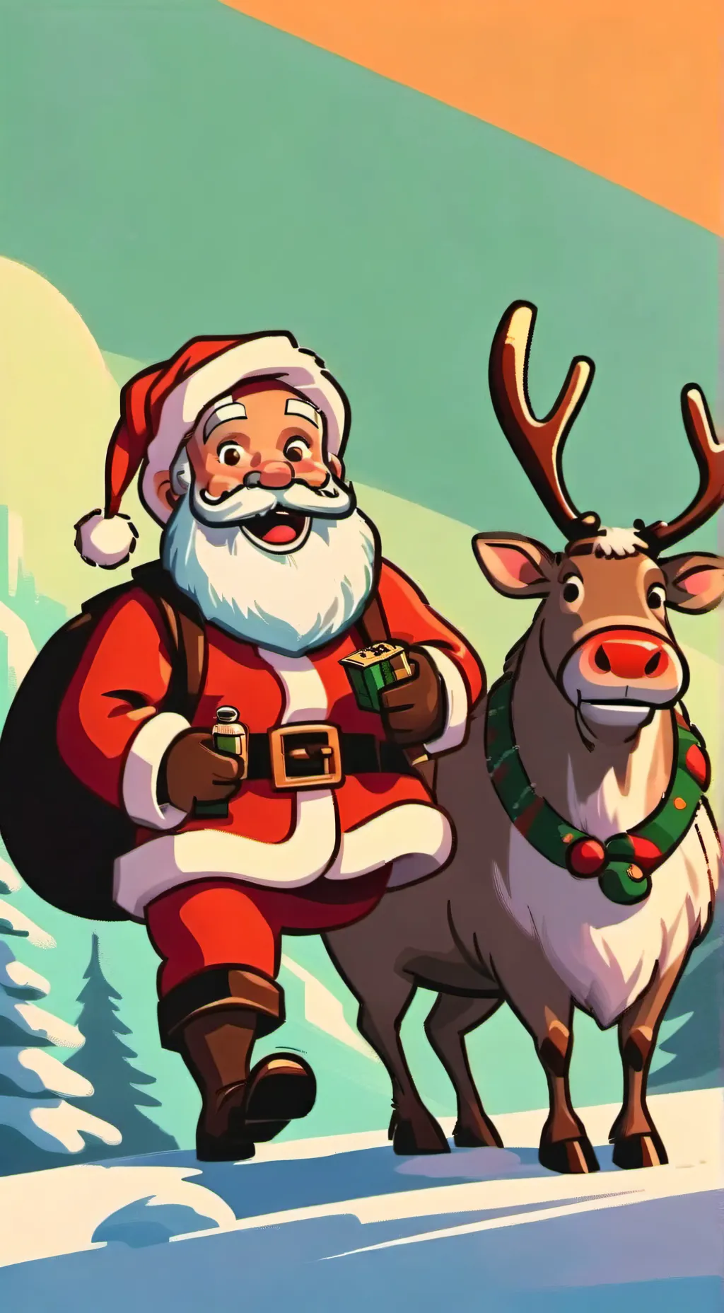ai character: Santa Claus  background