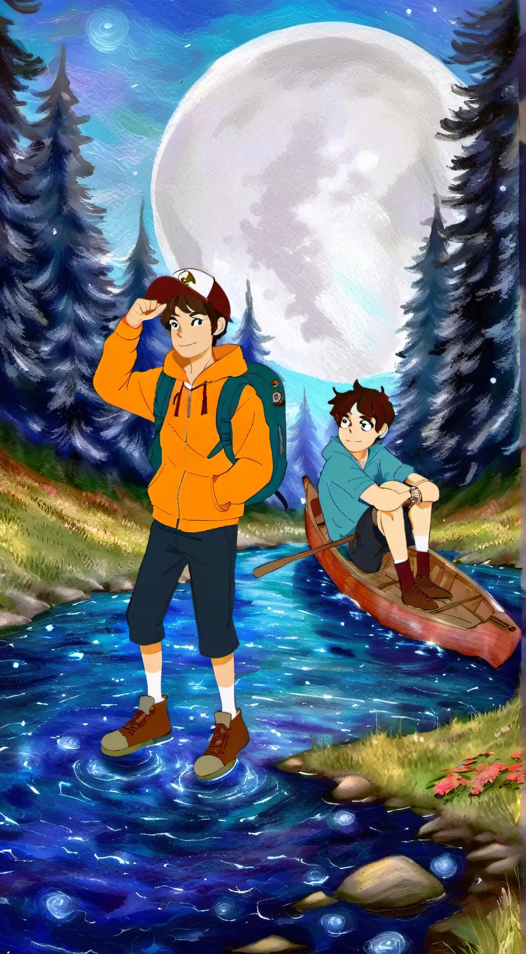 ai character: bill × dipper background