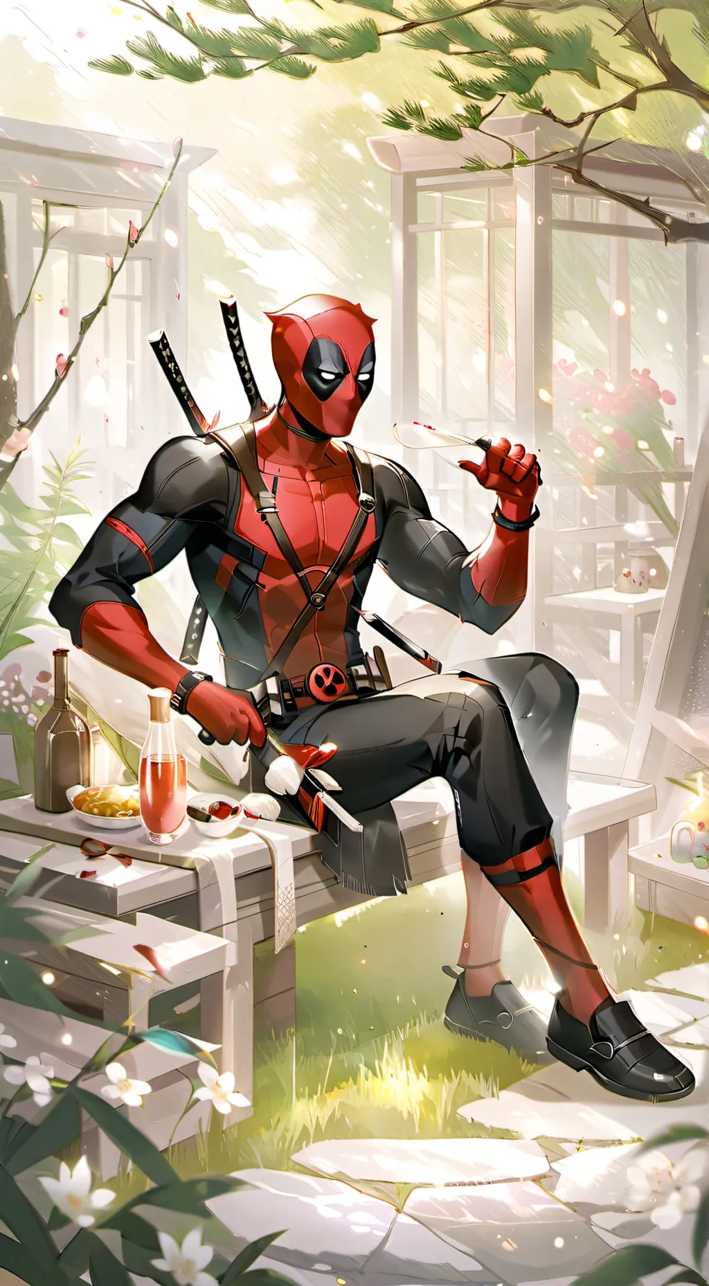 ai character: deadpool flim background
