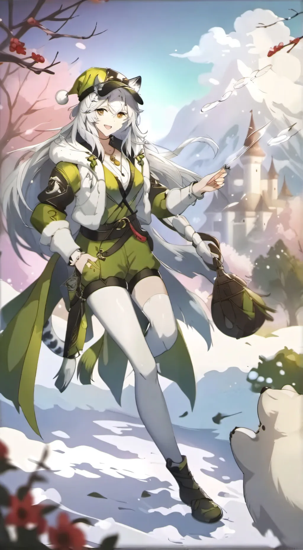 ai character: Snow background