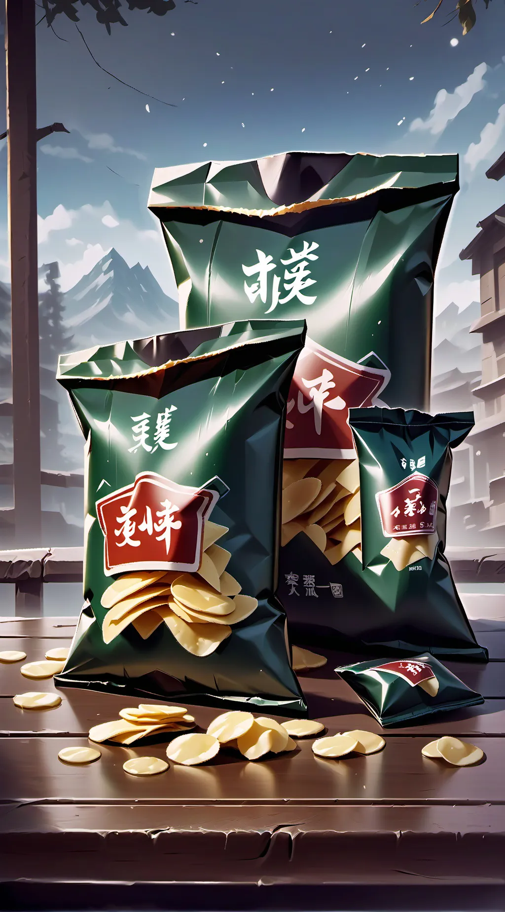 ai character: bag of chips background