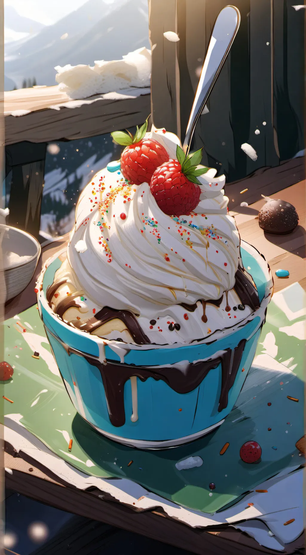 ai character: Talkioid-Ice Cream background