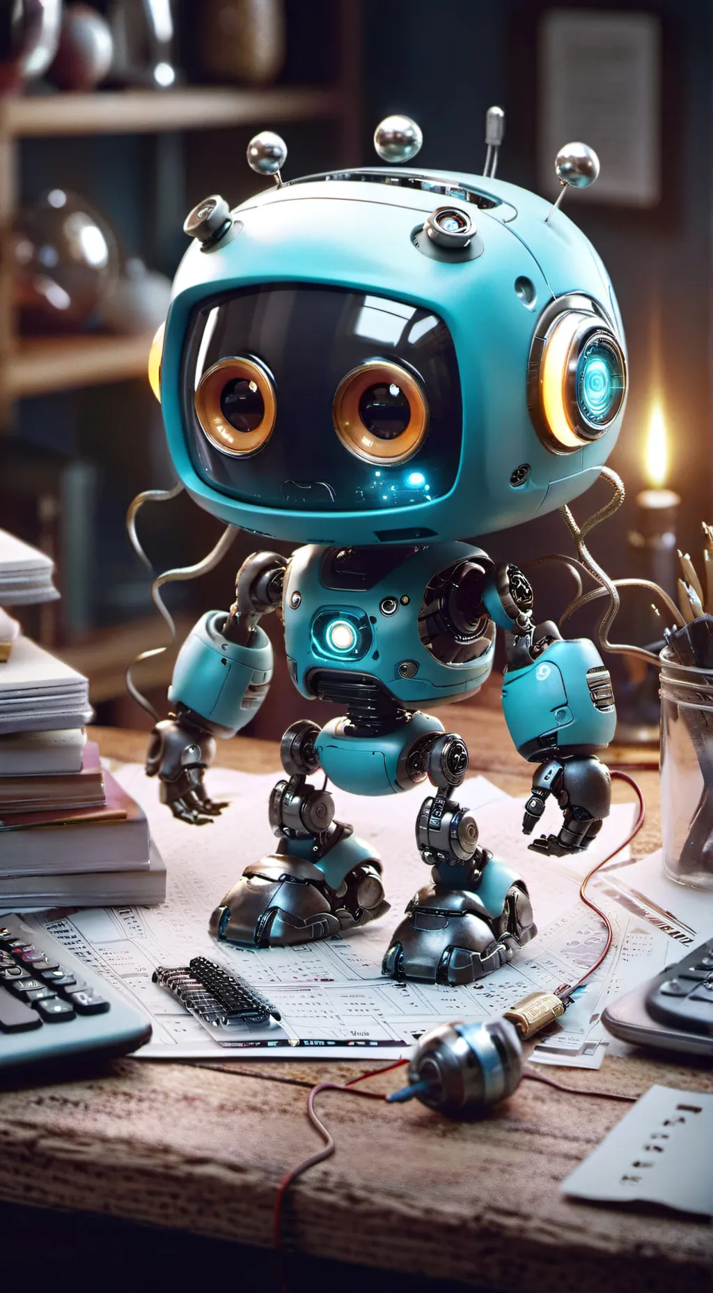 ai character: Tiny Robot background