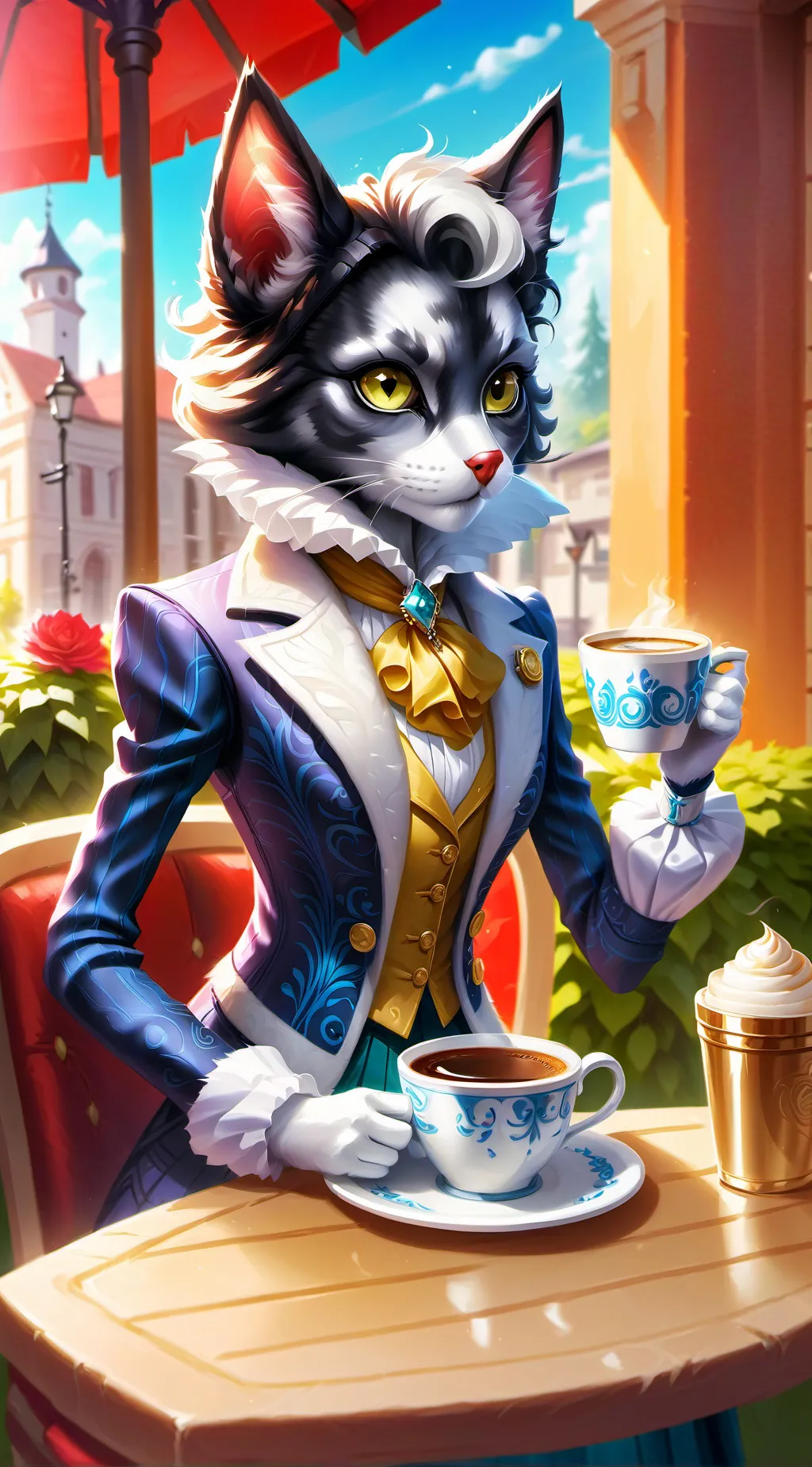 ai character: Viviane Waltails background