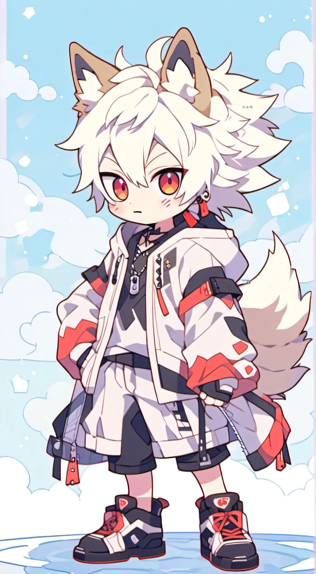 ai character: Bakugo wolf  background