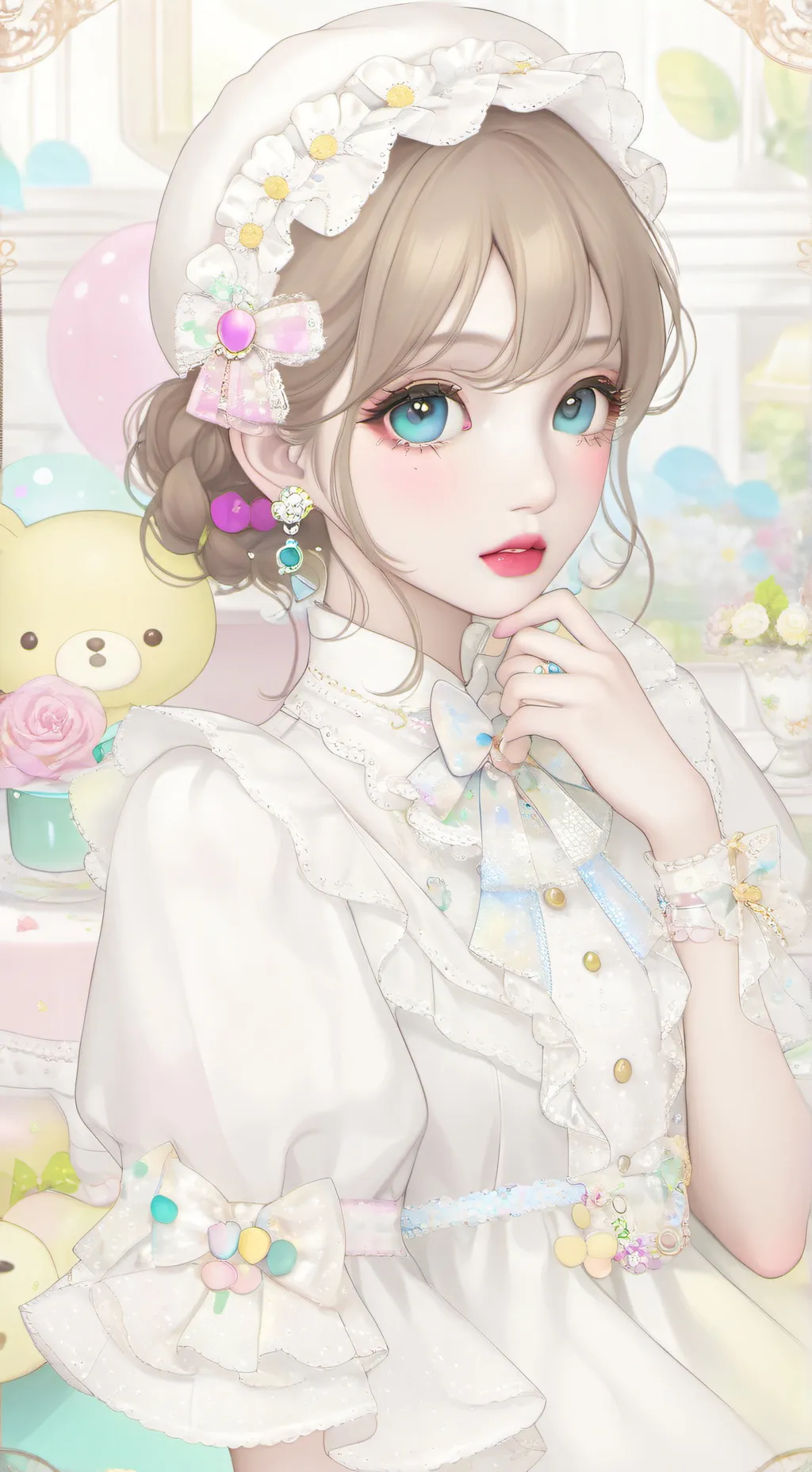 ai character: Kissing booth background