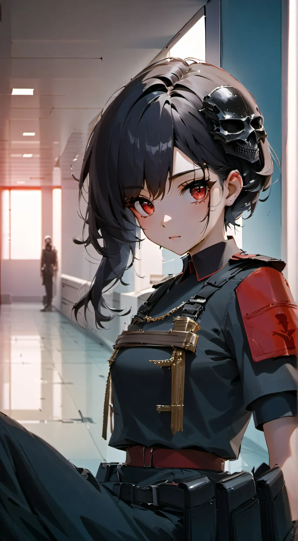 ai character: Aria (skull) background