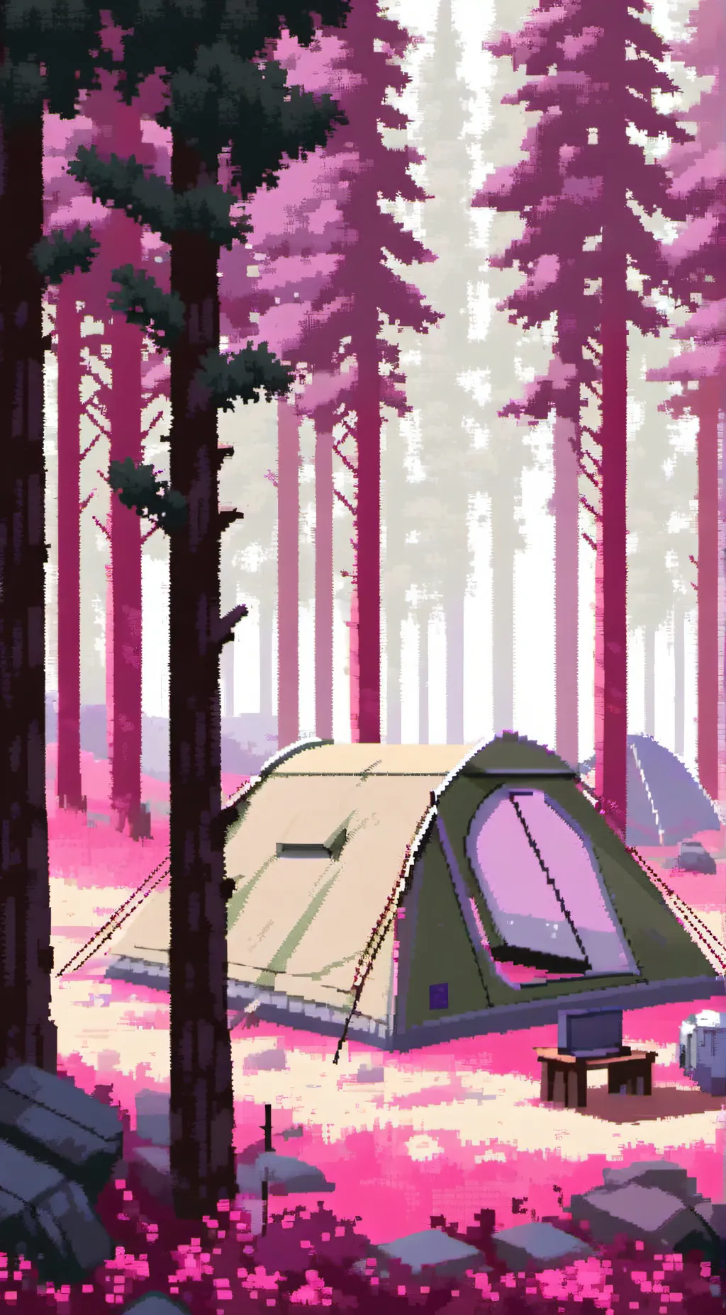 ai character: MHA camping and CW background