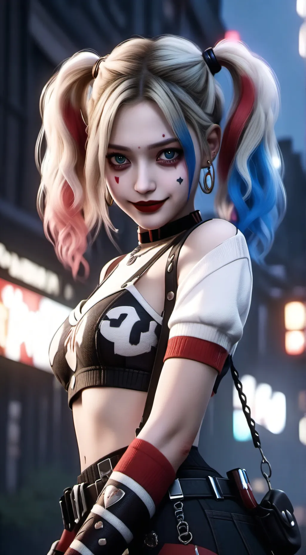 ai character: Harley Quinn  background