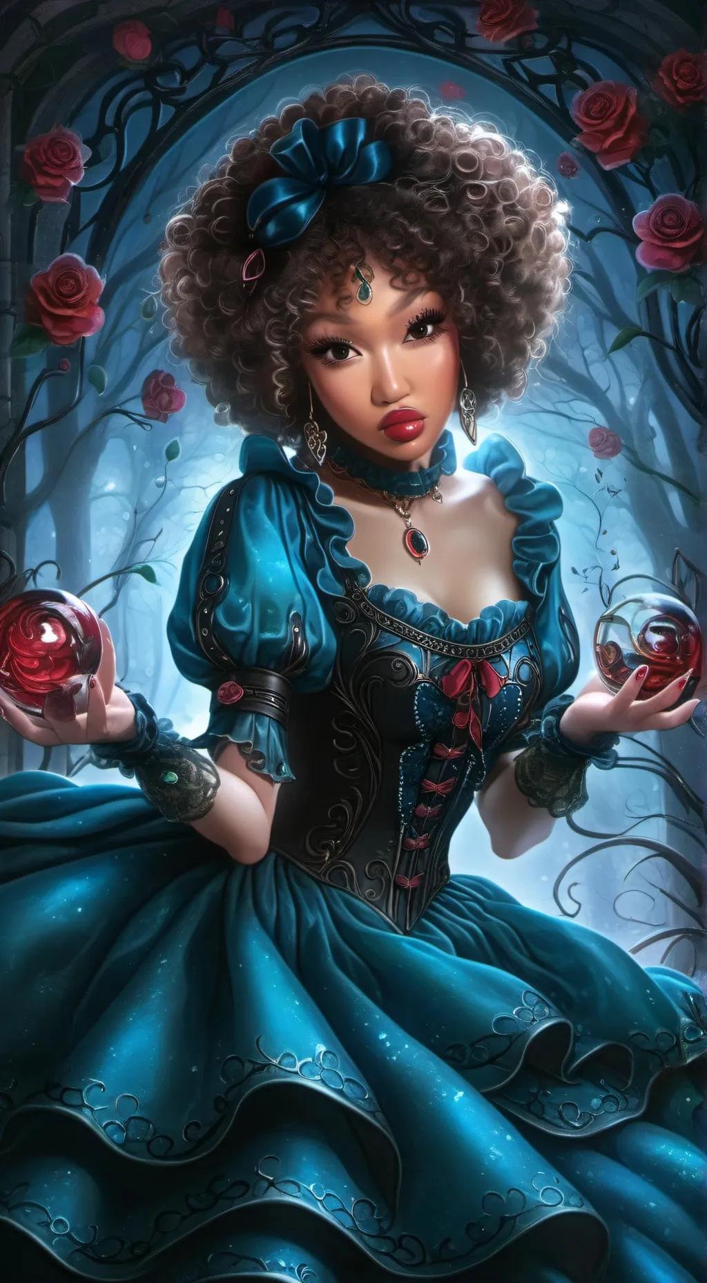 ai character: Mia brown background