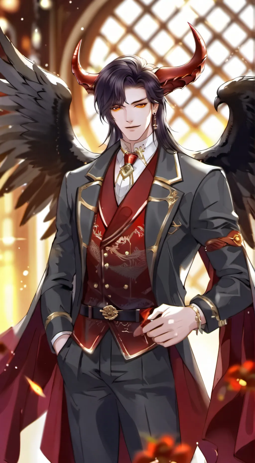 ai character: Mha demon background