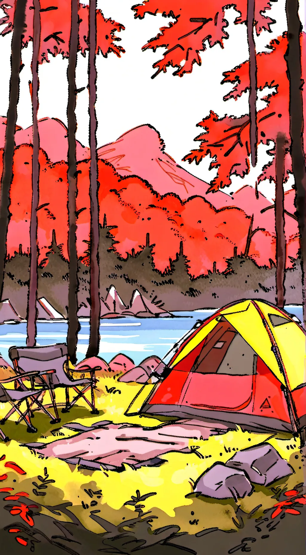 ai character: Mha camping  background