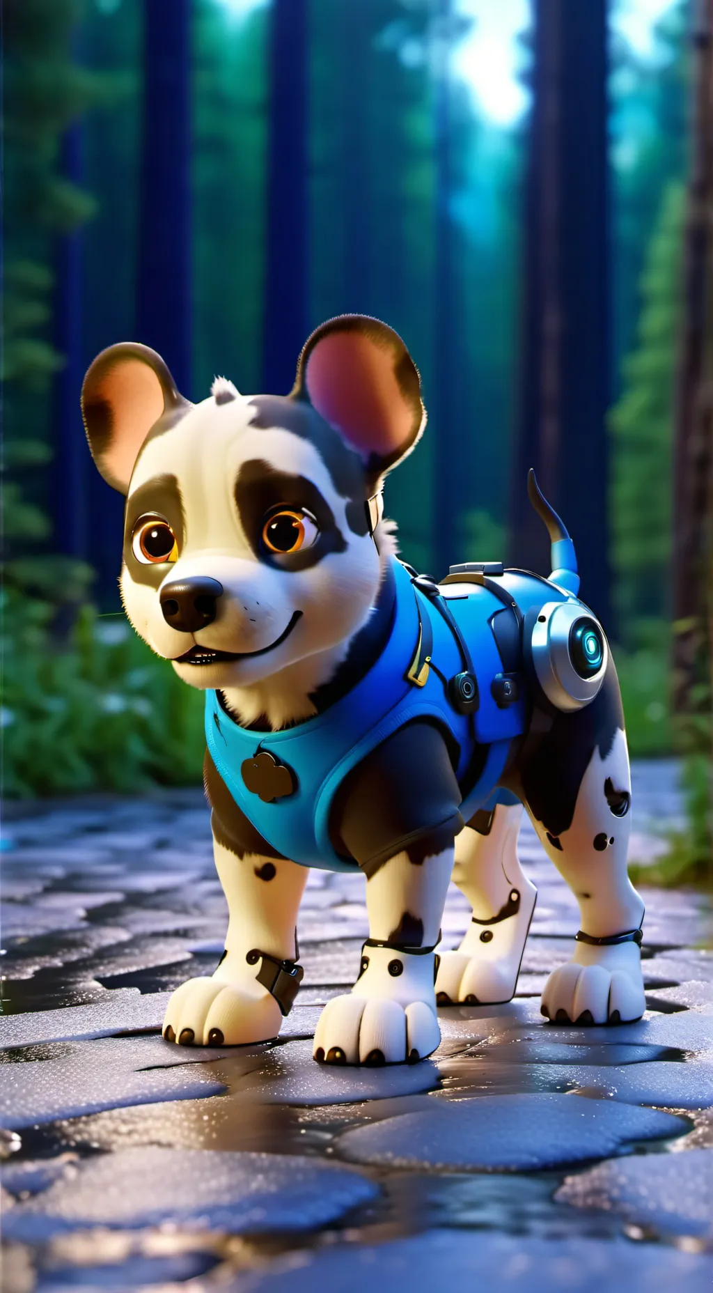 ai character: Robotic dog background
