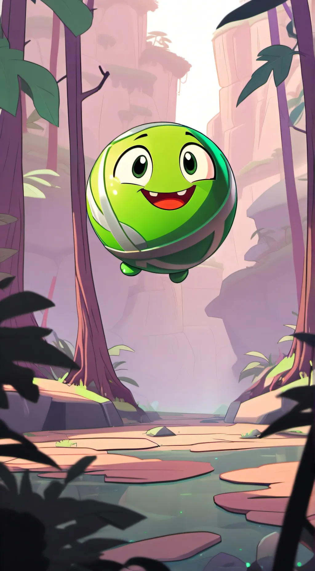 ai character: Green lookie background