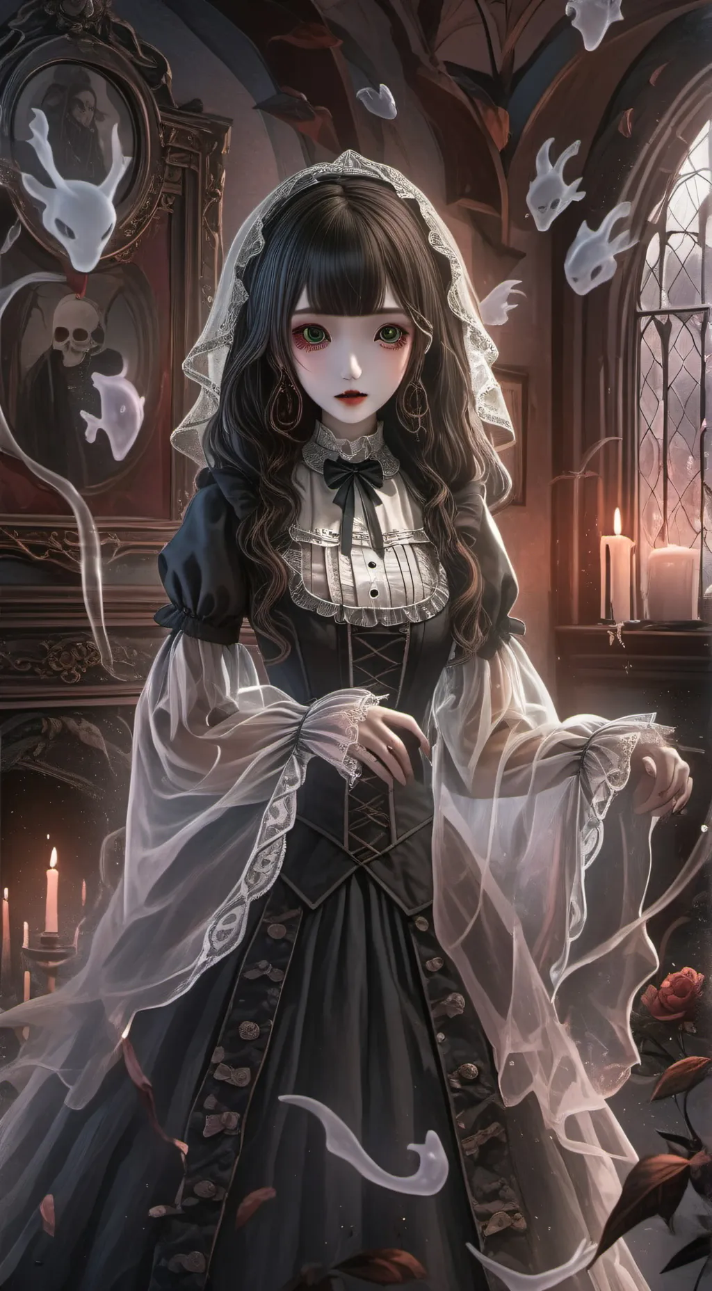 ai character: Scary ghost background