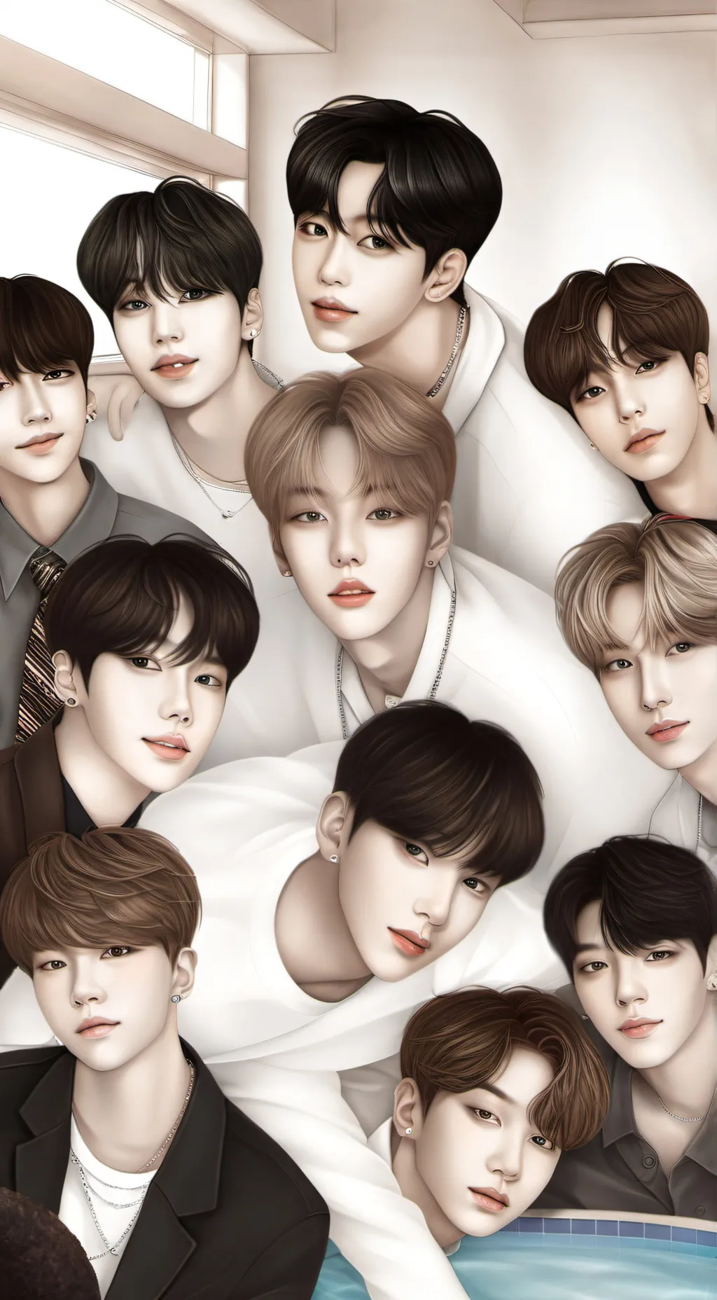 ai character: straykids and enha background