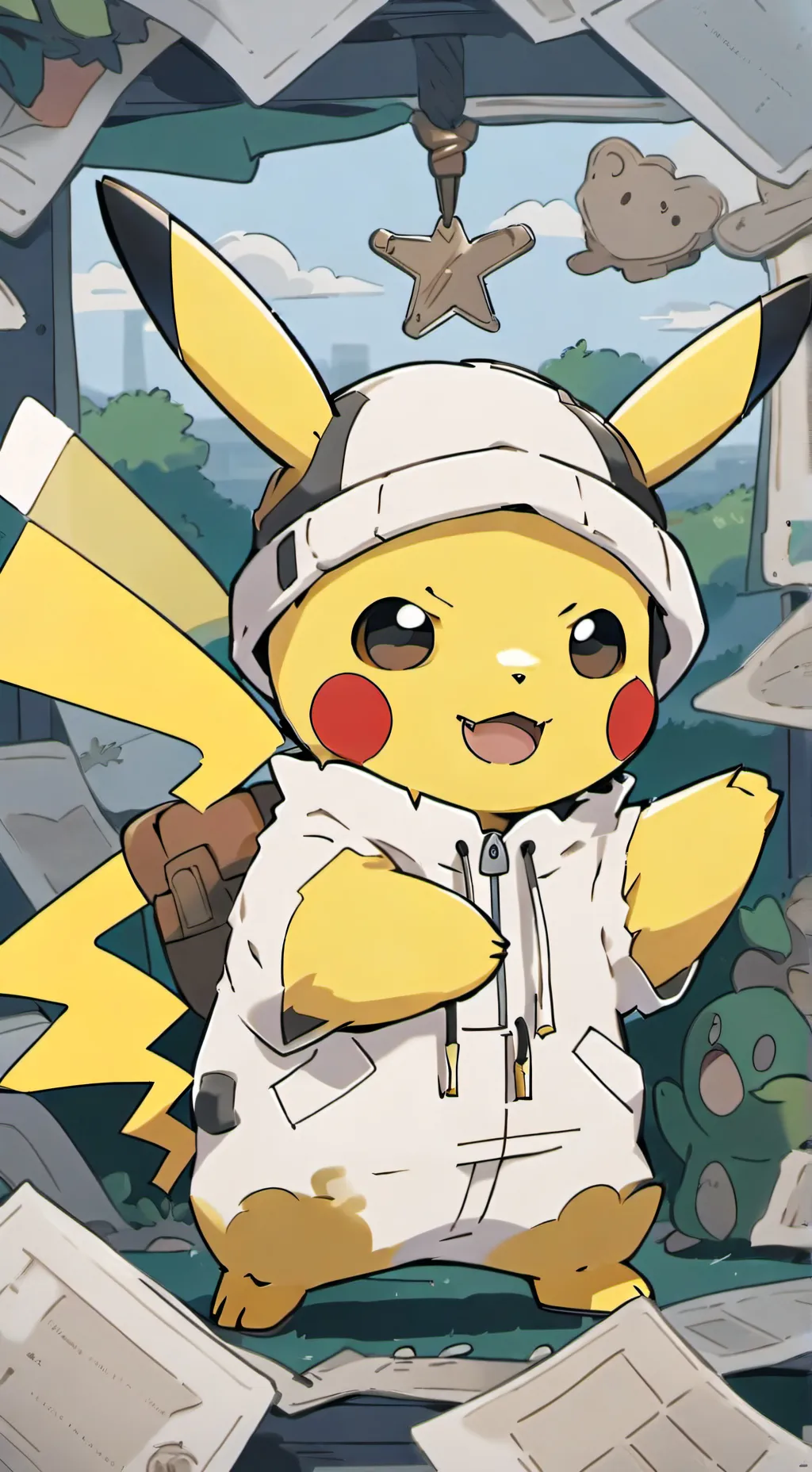 ai character: Pikachu background