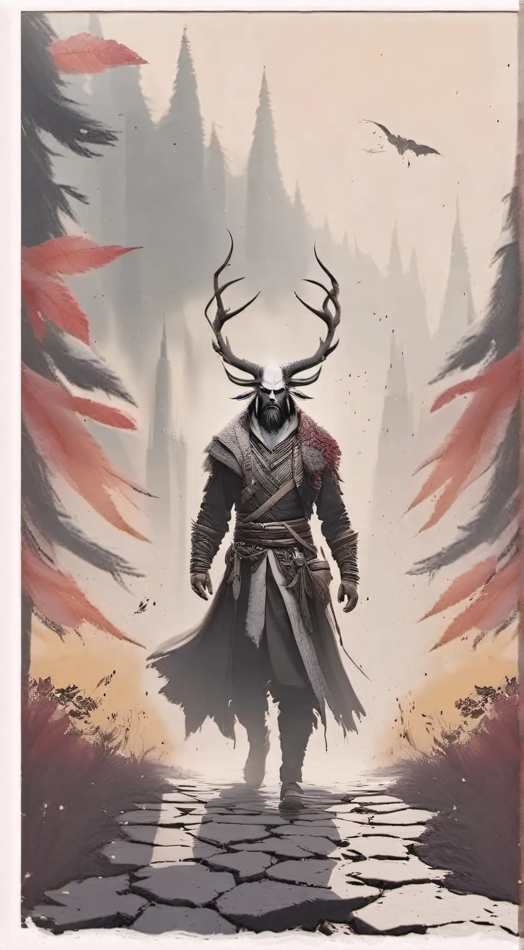 ai character: DEMON REINDEER background