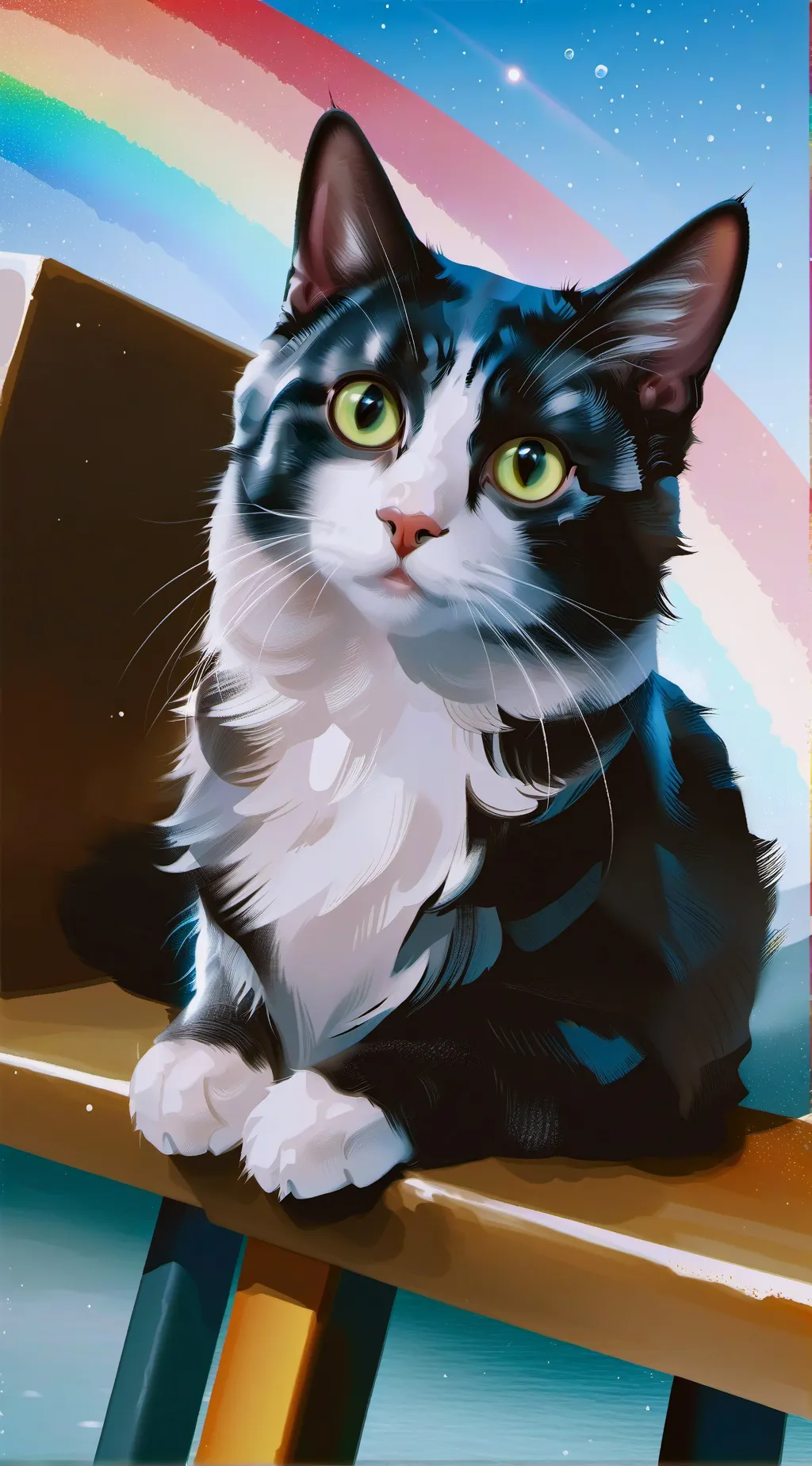 ai character: Raimbow background