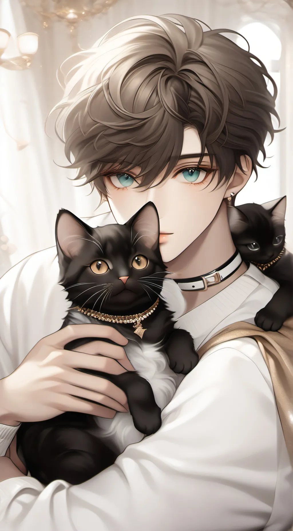 ai character: tu novio y tu gato background