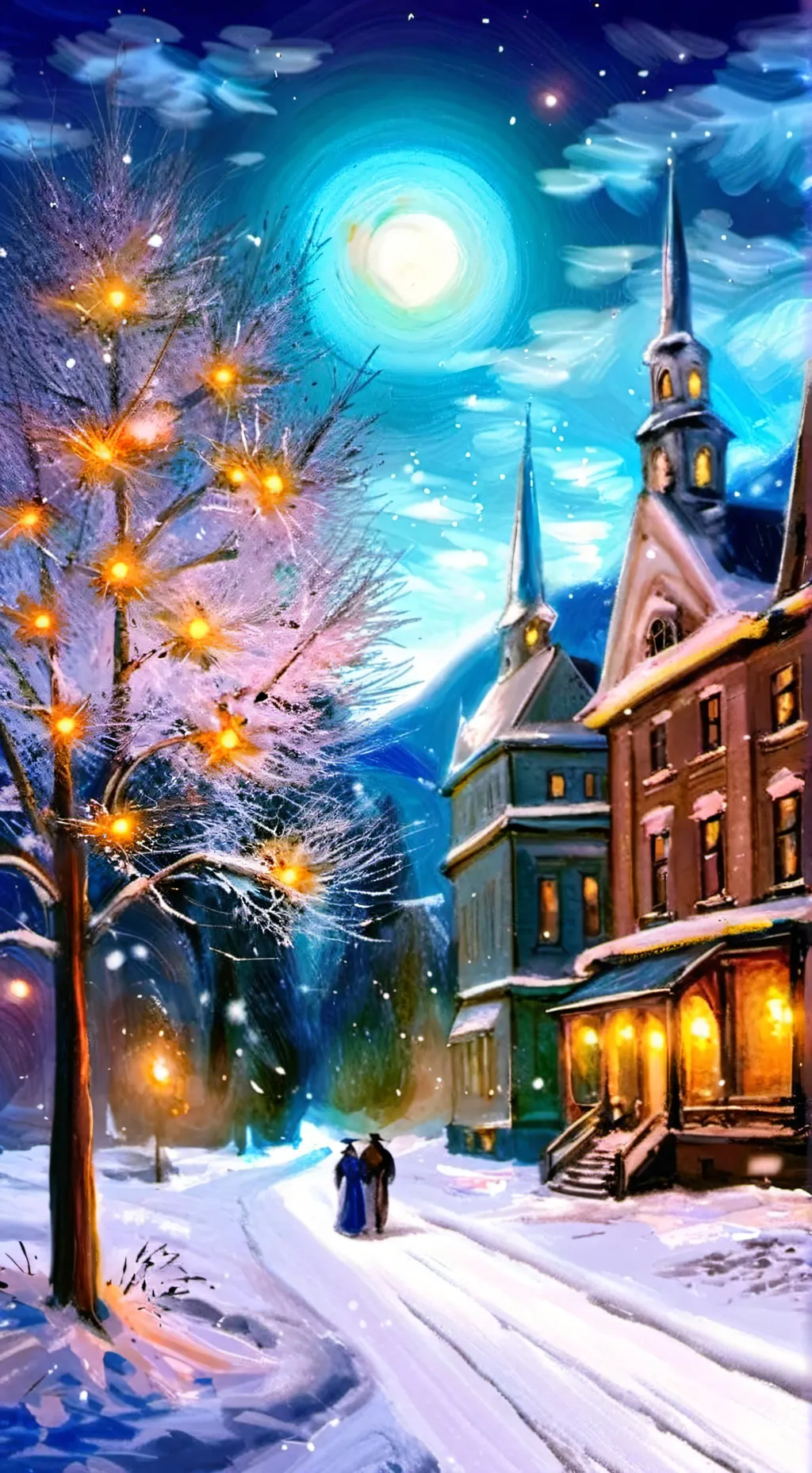 ai character: winter wonderland background