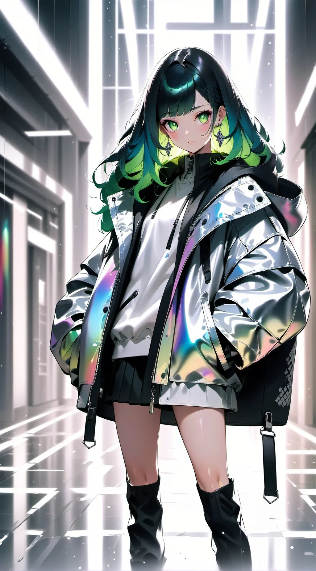 ai character: Vera Neon background