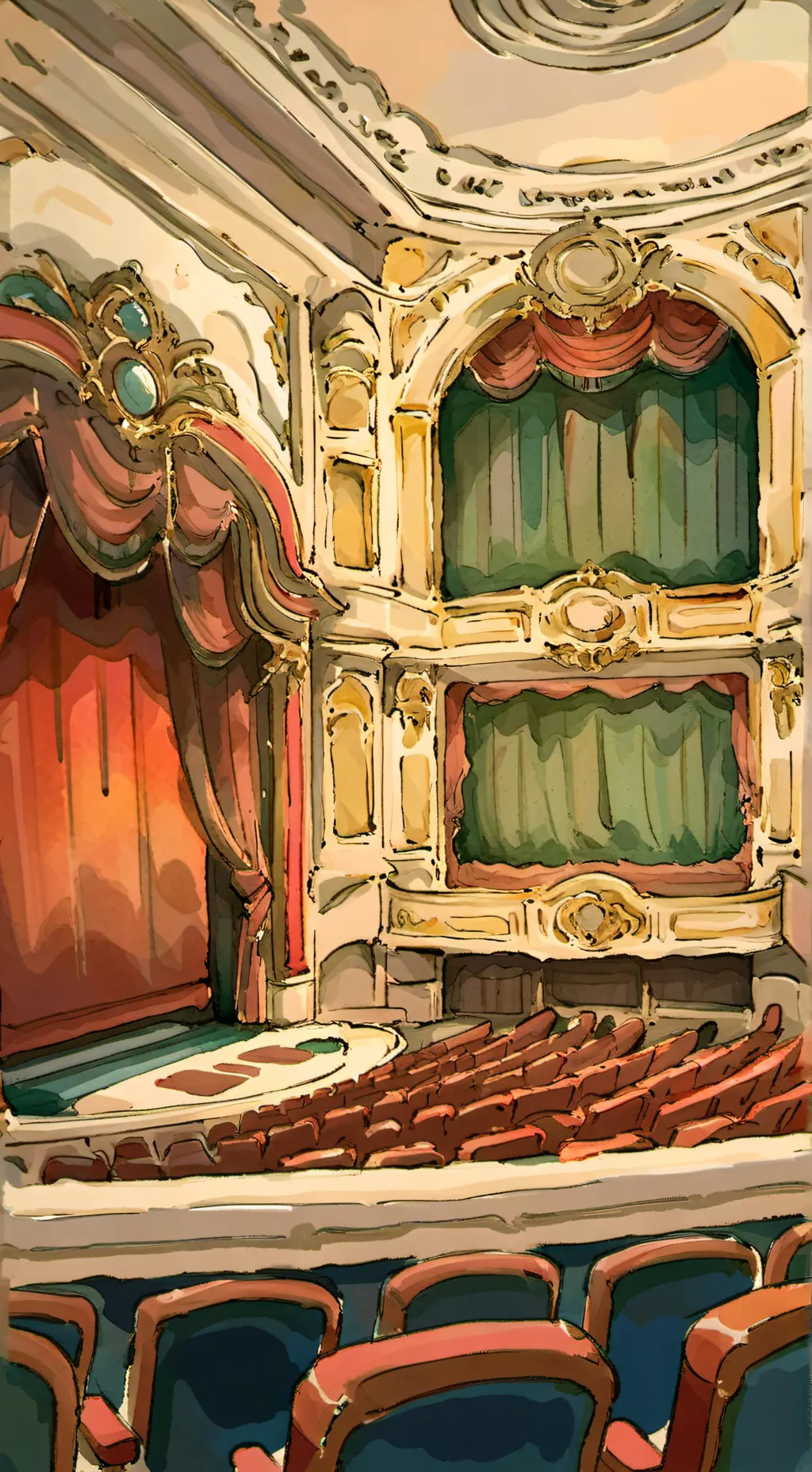 ai character: mha movie theater  background