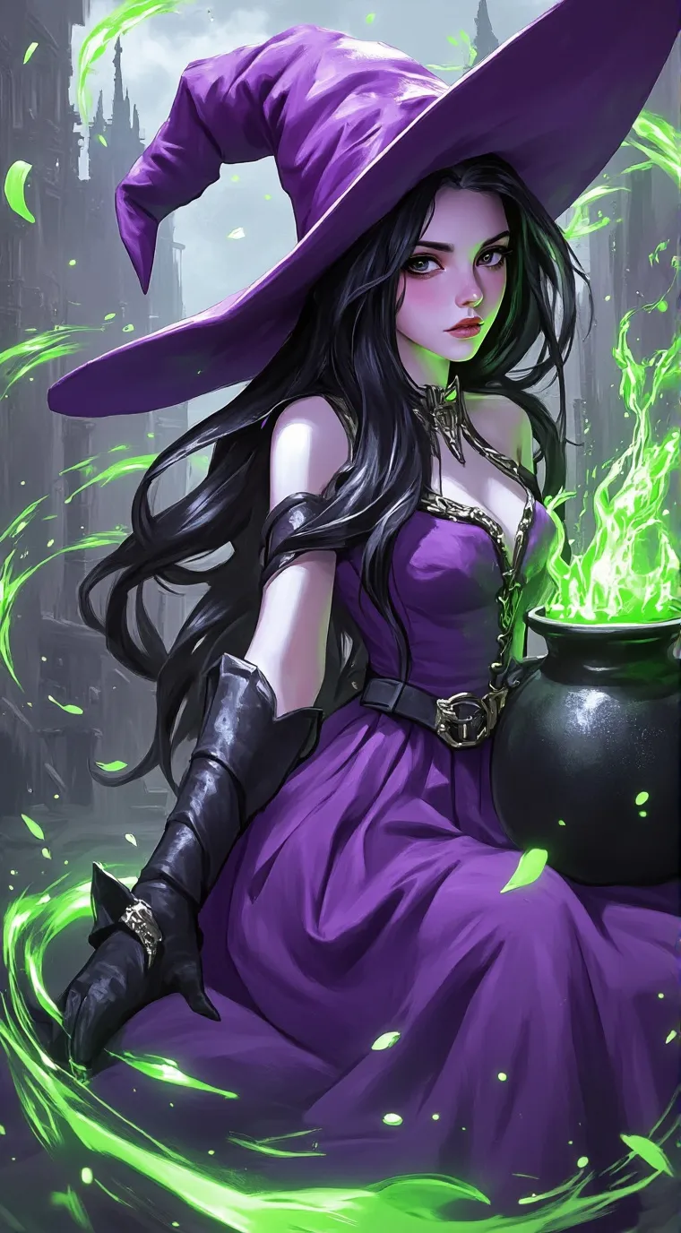 ai character: tdac but witch's  background