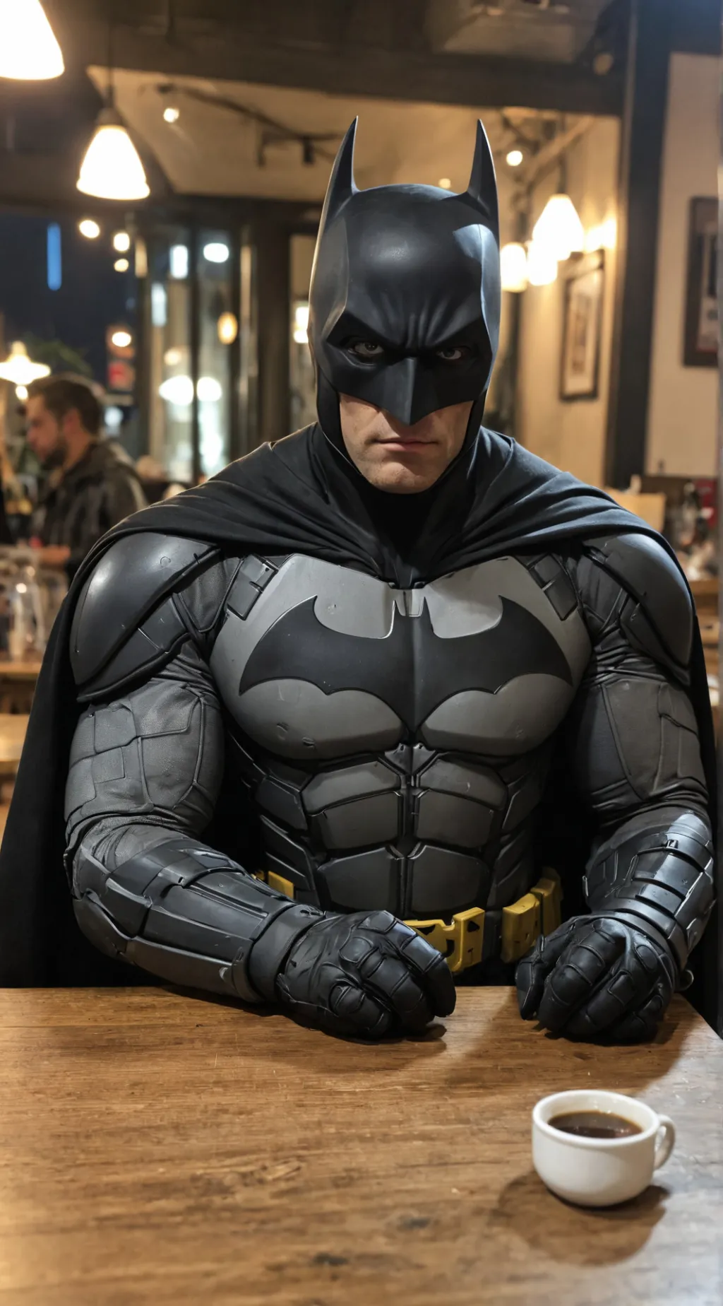 ai character: ☕ Batman background