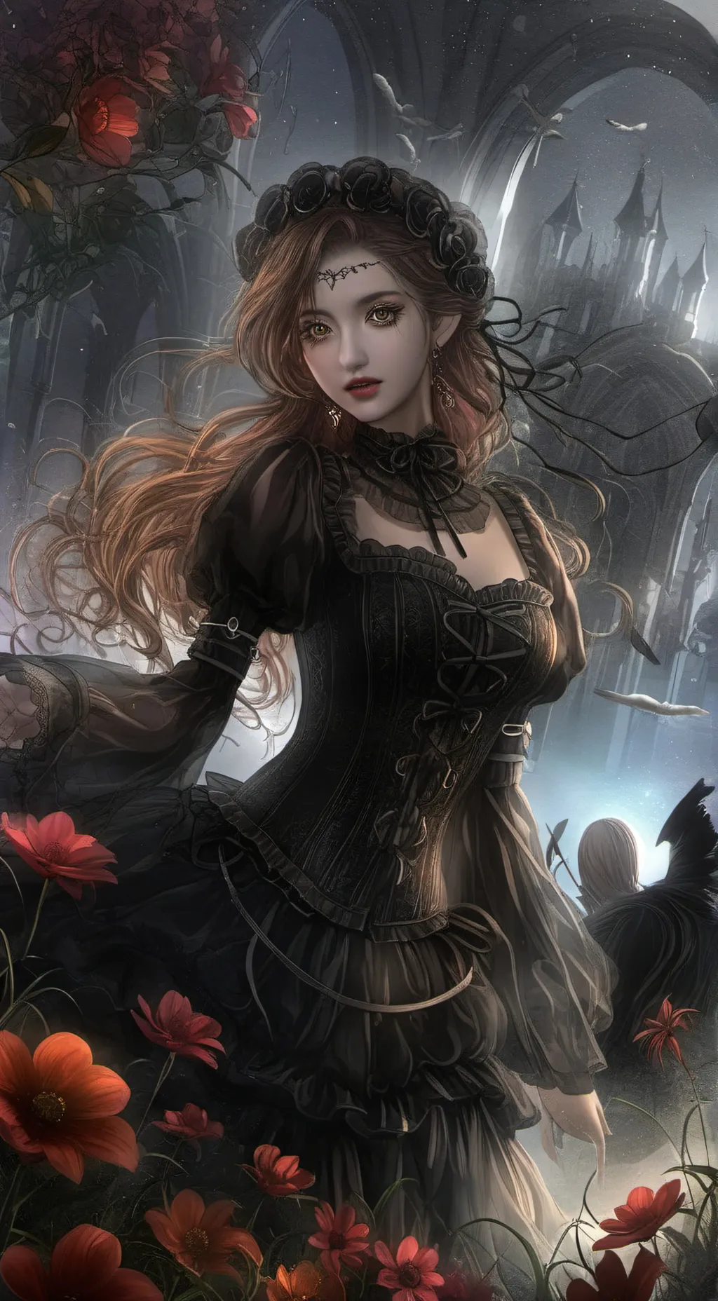 ai character: rose background