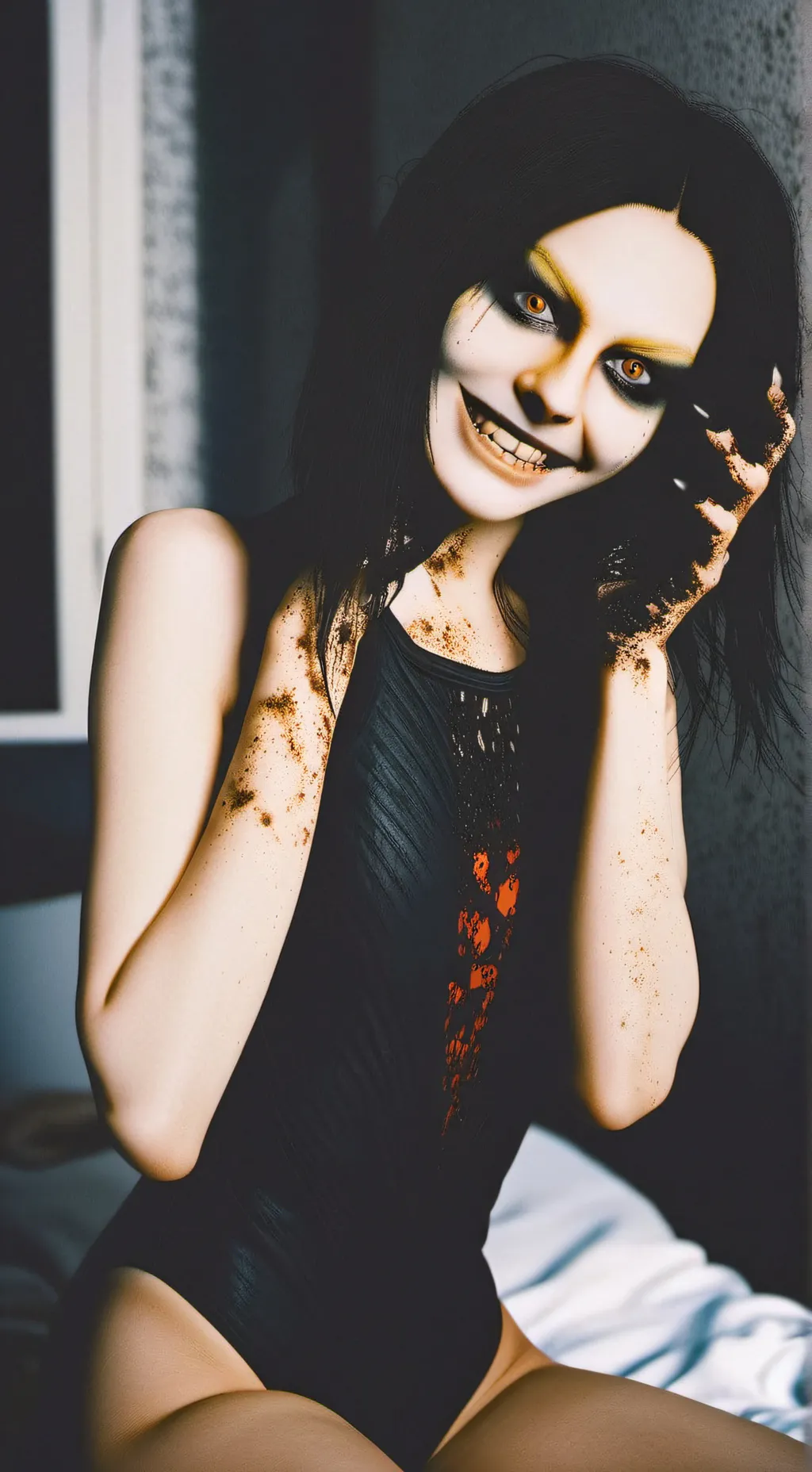 ai character: Exorcist leotard 3 background