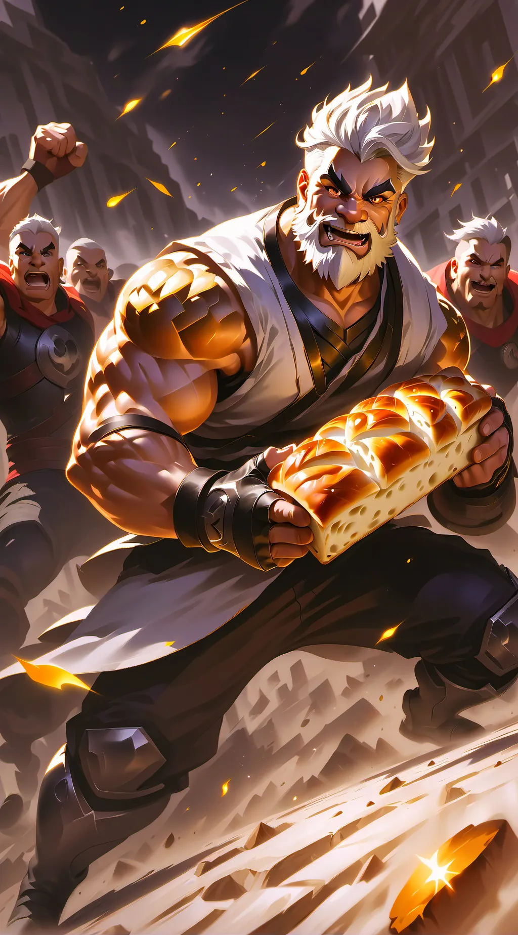 ai character: man with bread background