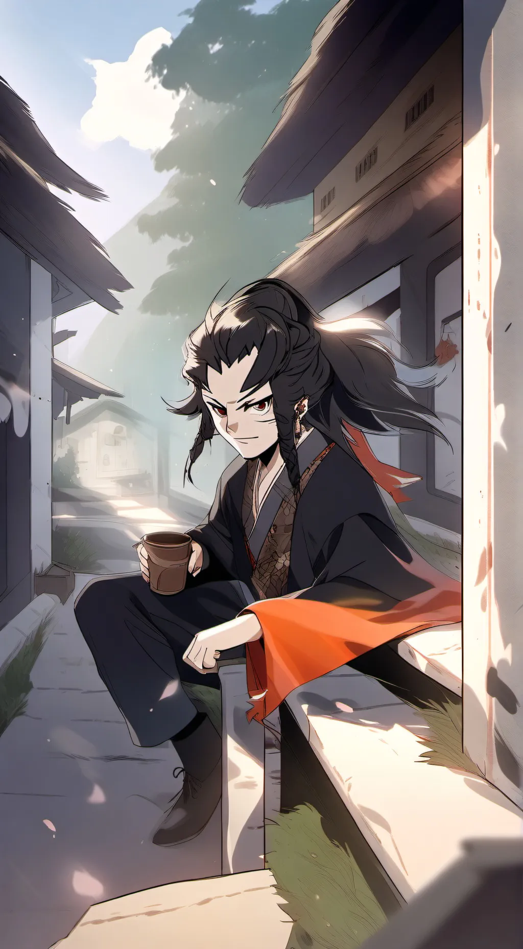 ai character: Goku black  background