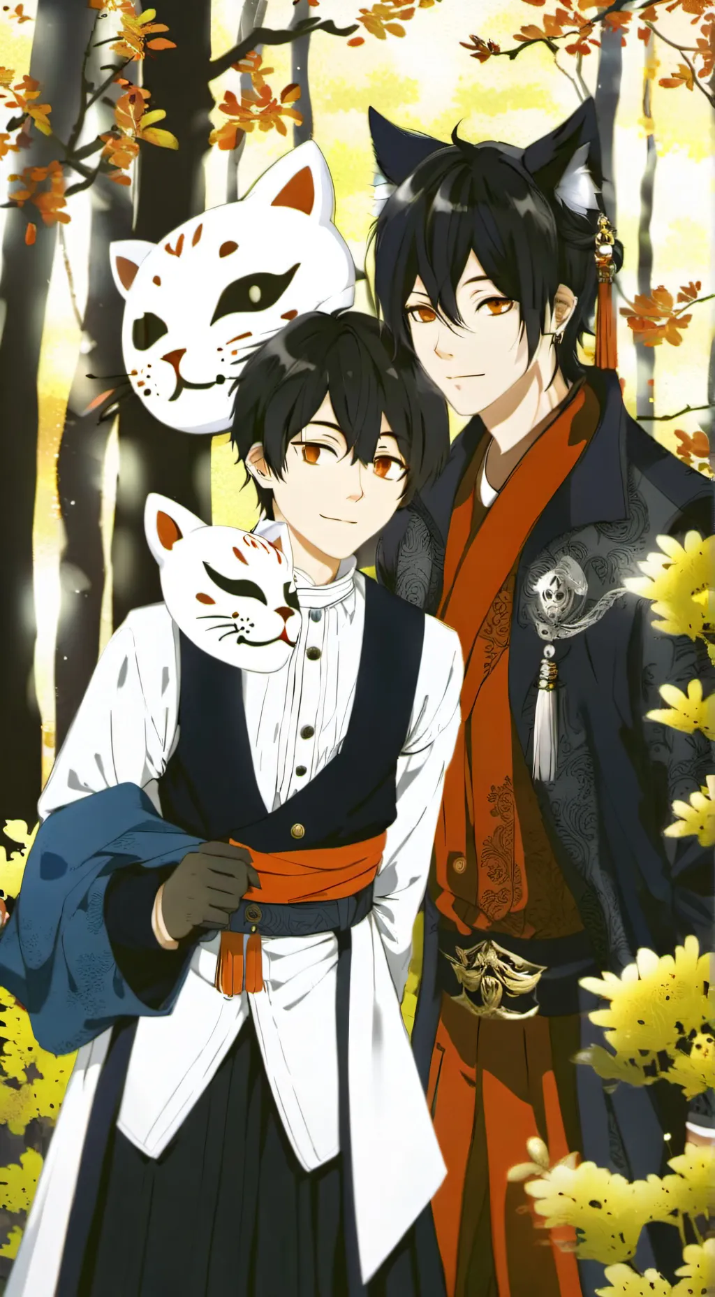 ai character: cat mask background