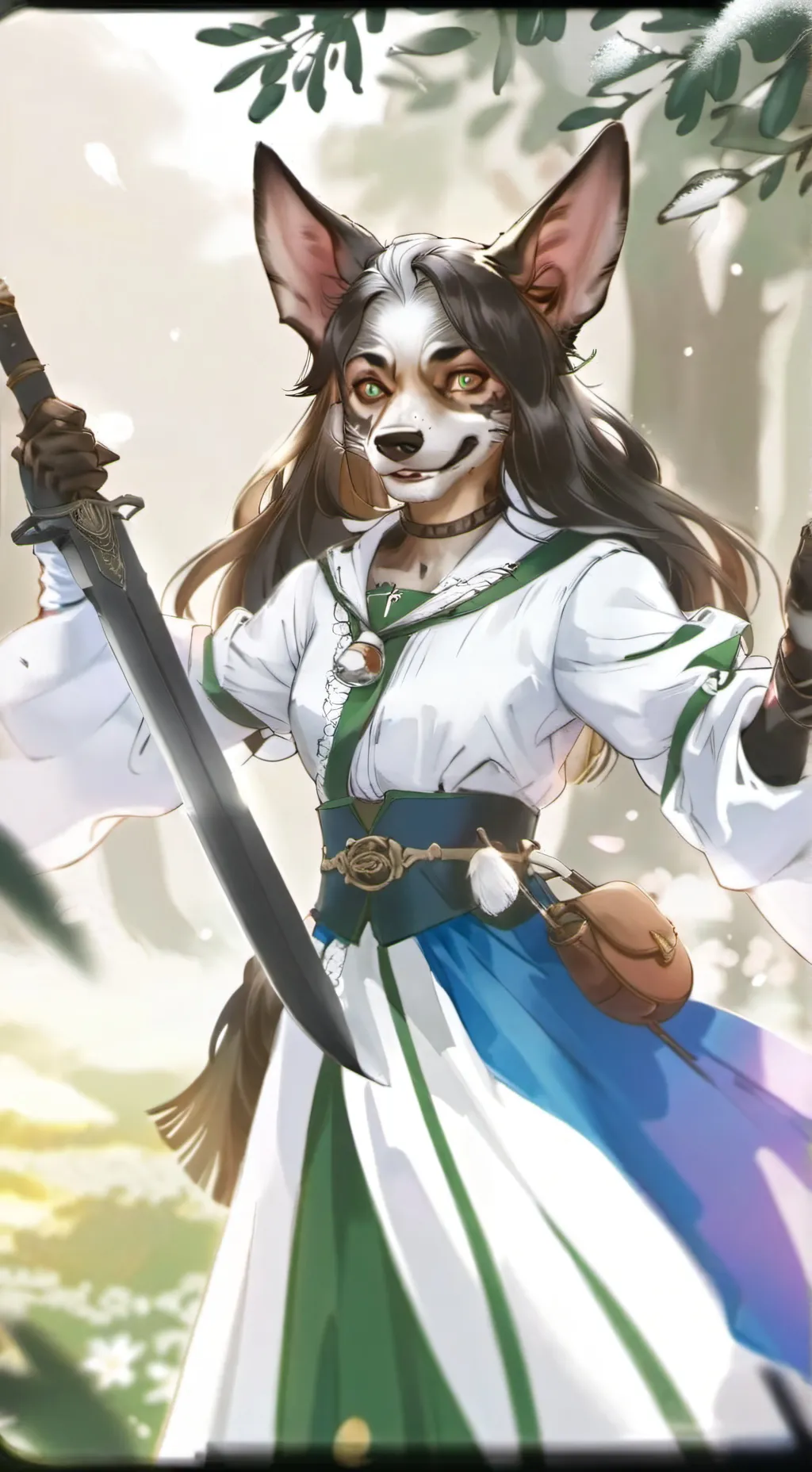 ai character: lady pintobean background