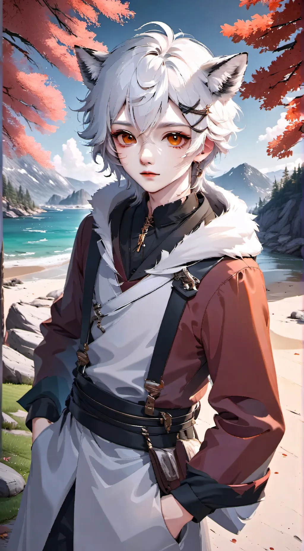 ai character: cat person  background