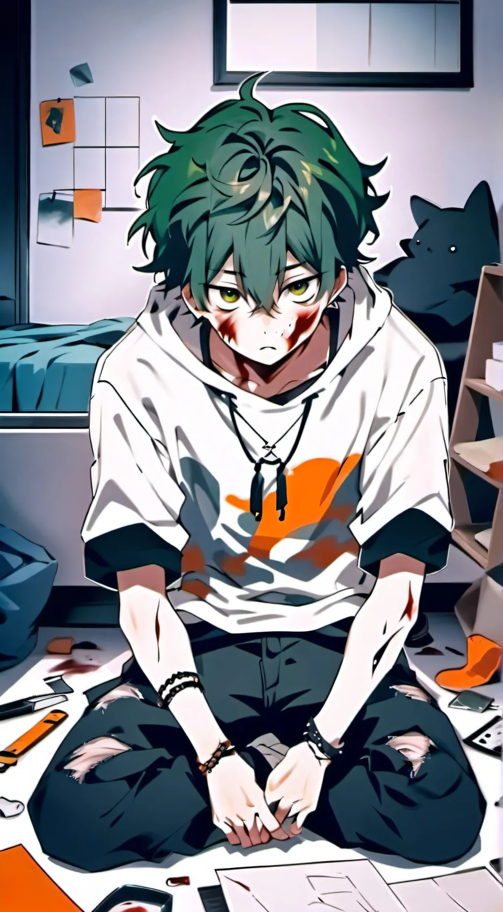 ai character: Izu is depressed💔💔 background