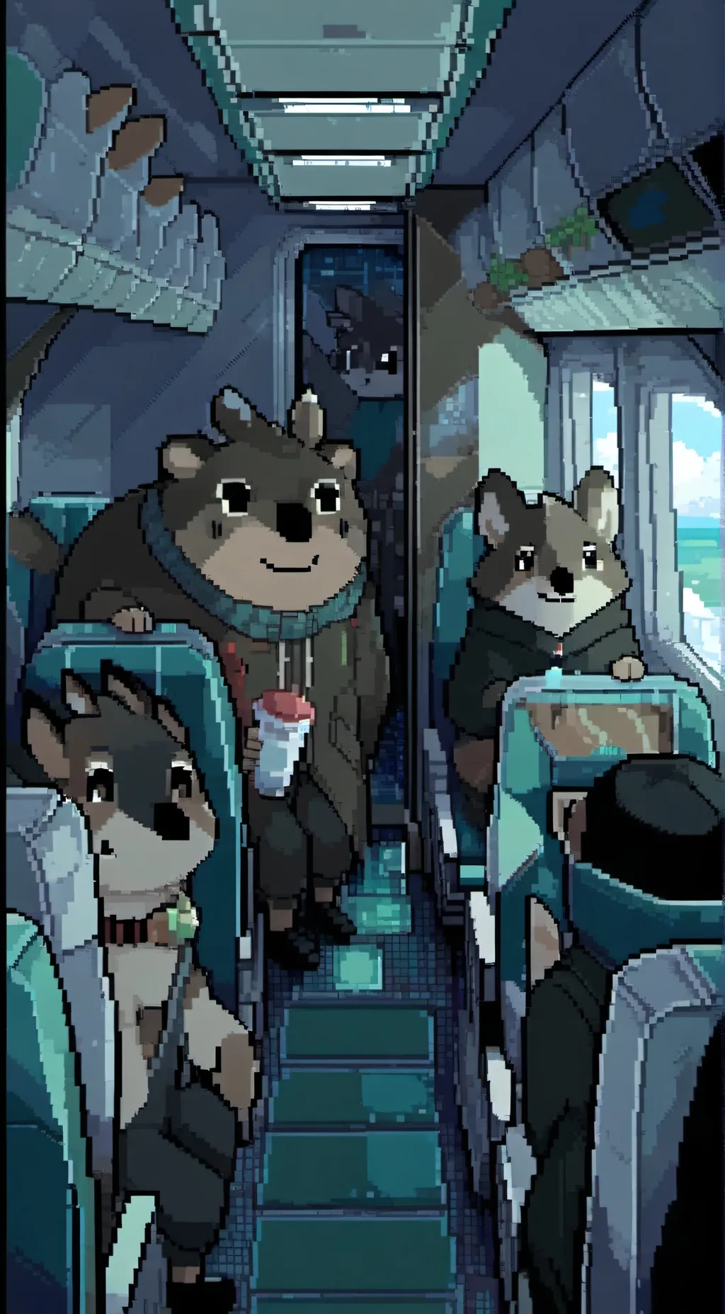 ai character: Smiling critters  background