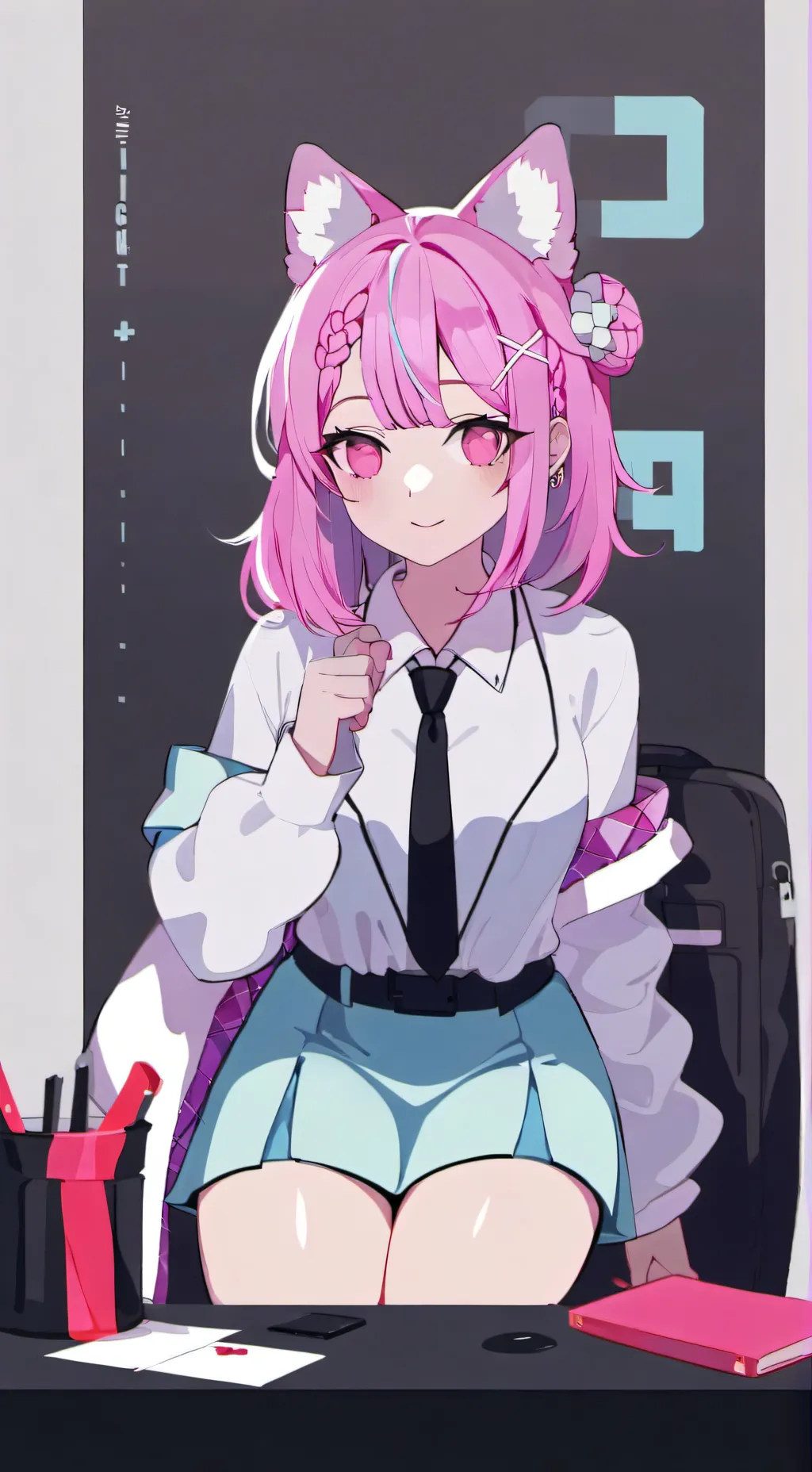 ai character: A neko☠️ background