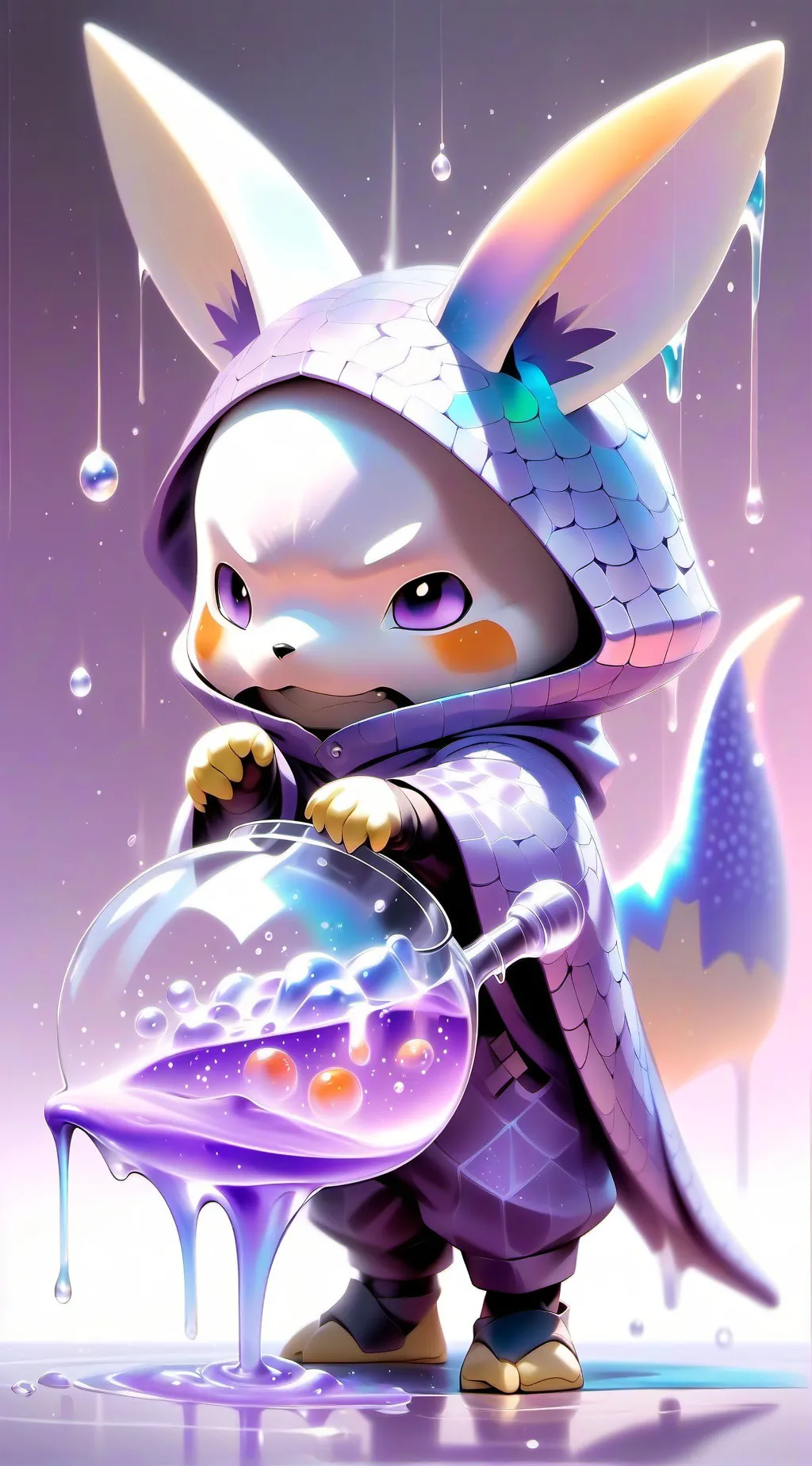 ai character: hungry durple background