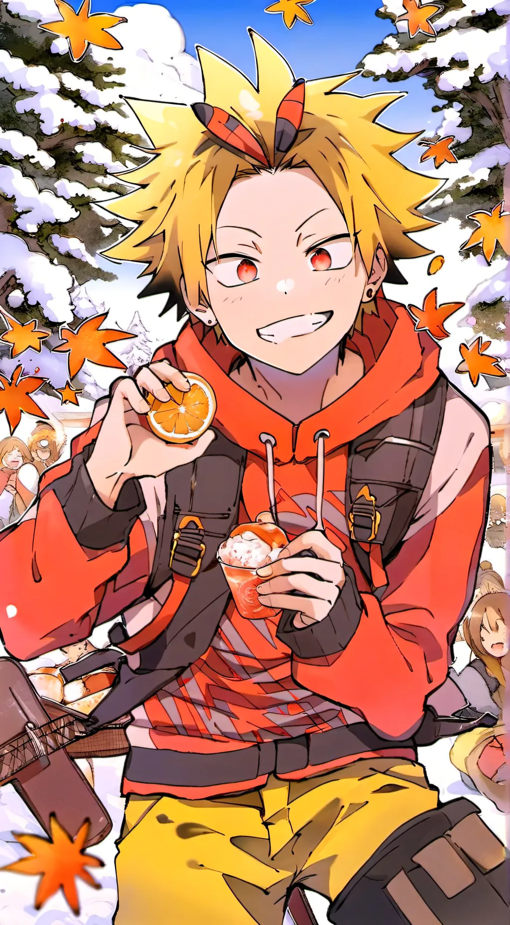 ai character: Denki camping trip background