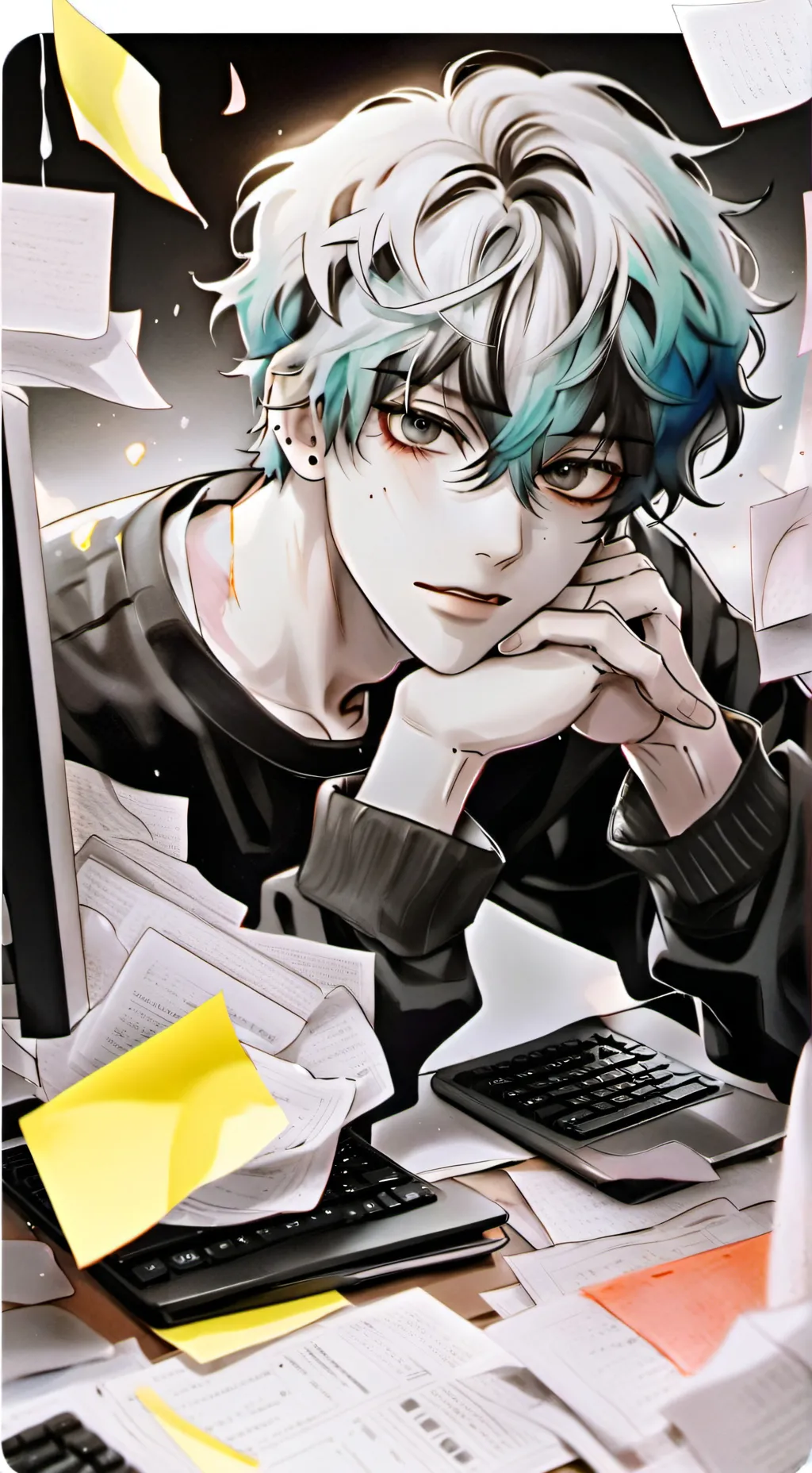 ai character: Nervous Desk Mate background