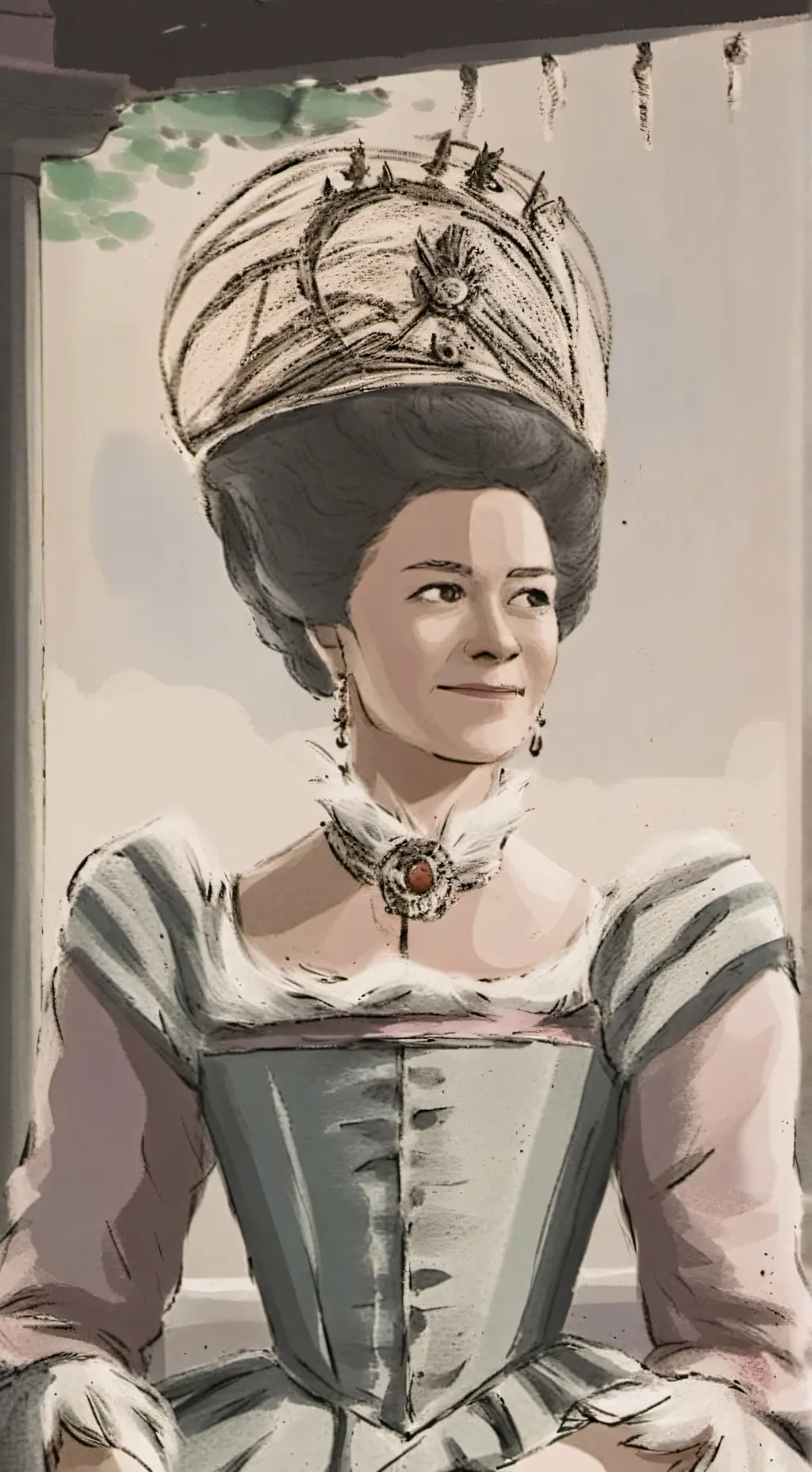 ai character: Queen Charlotte background