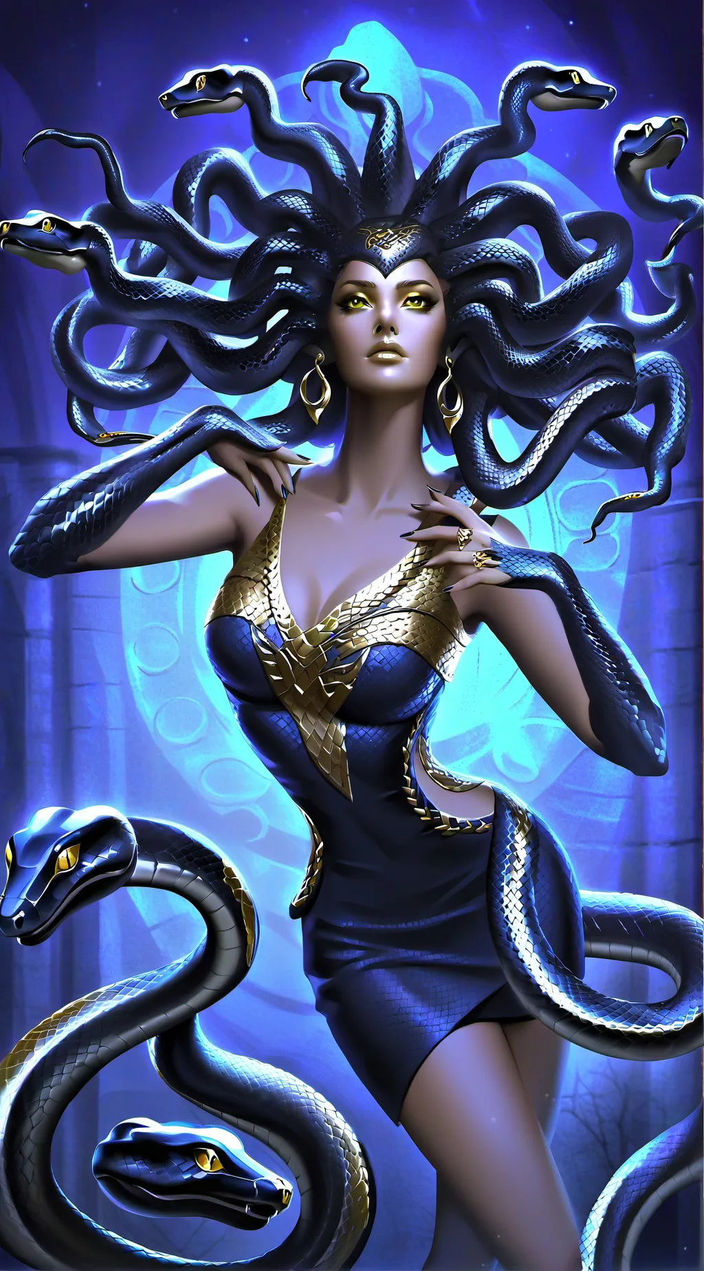 ai character: Medusa background