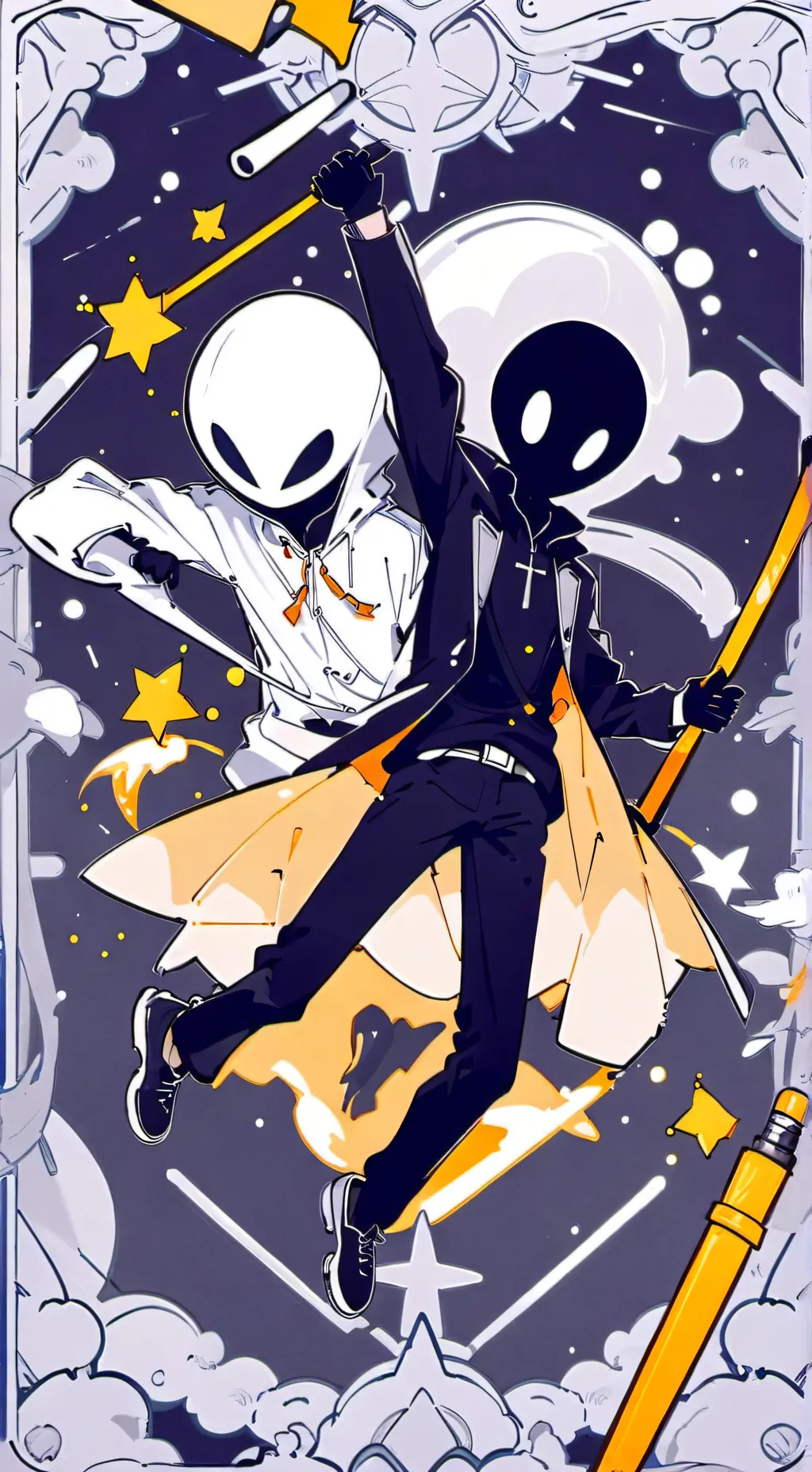 ai character: Golden guy Saga background