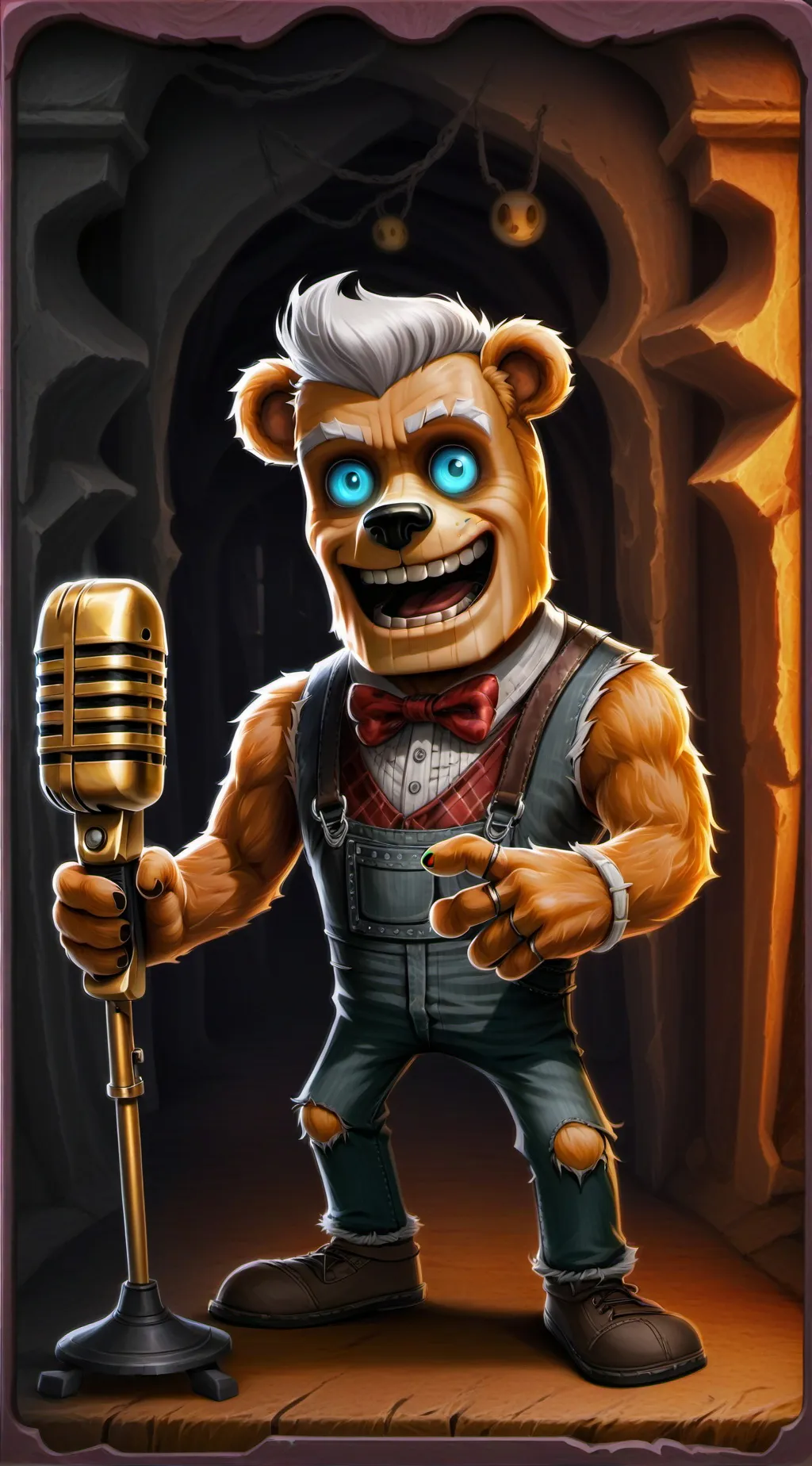 ai character: Freddy fraz bear background