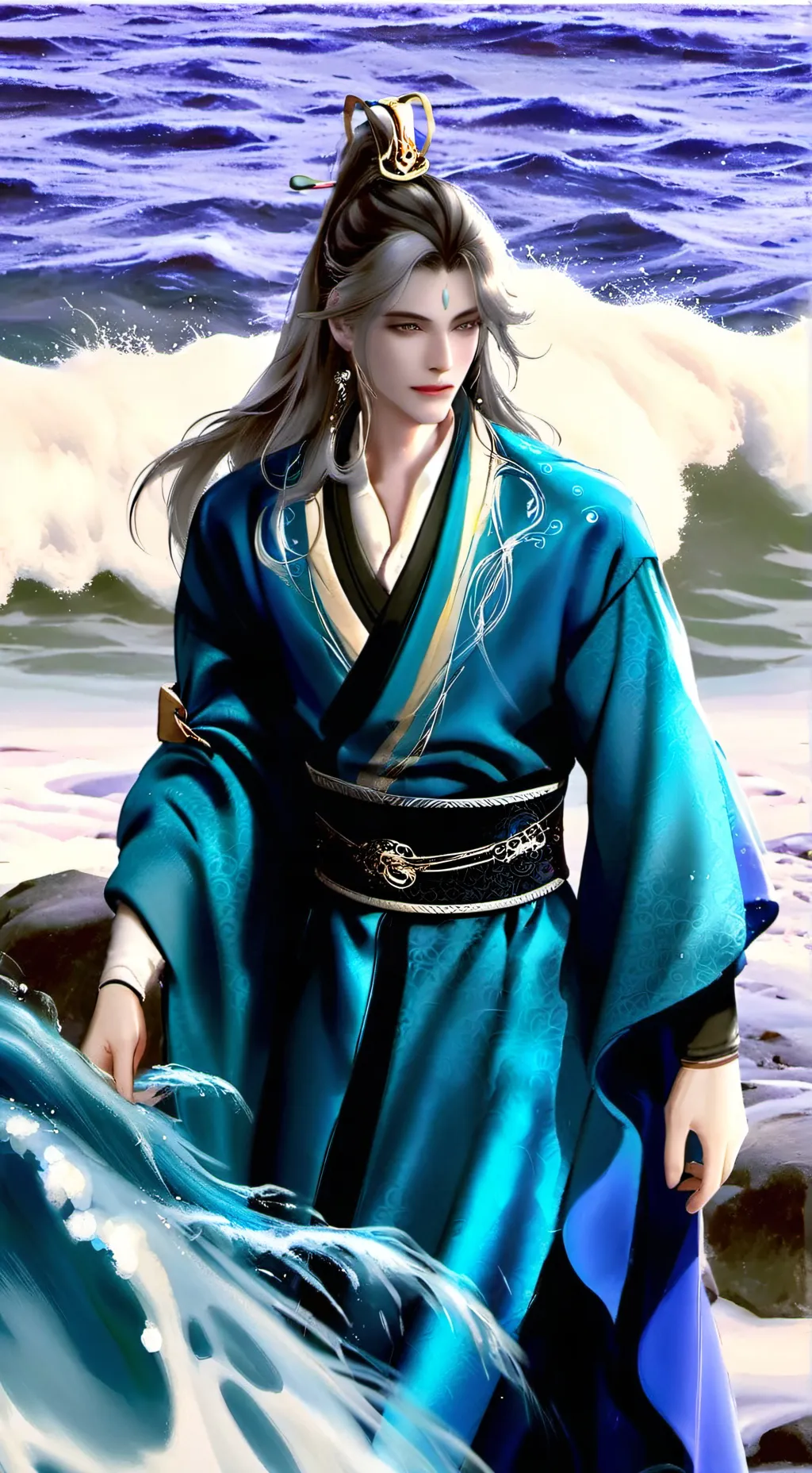 ai character: Azure background